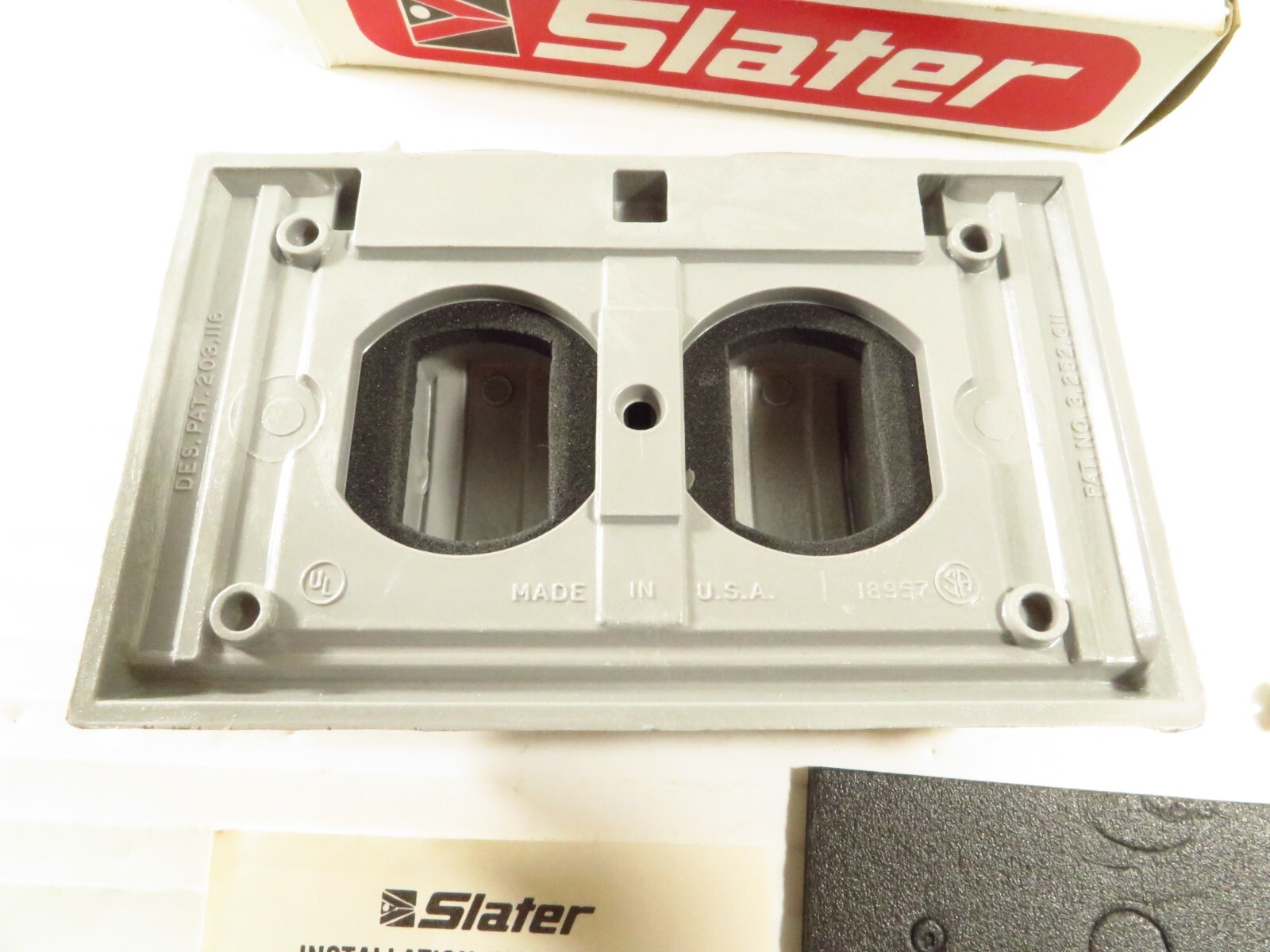 Slater Flip Lid #3780 Weather Resistant Plate With Gasket NOS