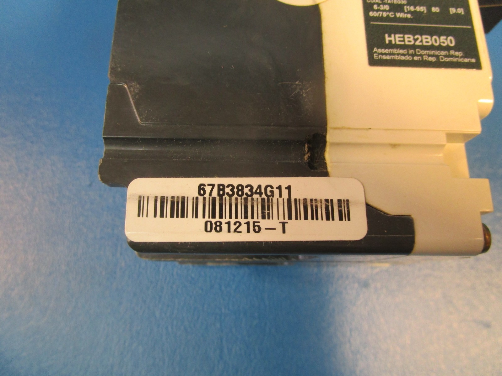 Siemens HEB2B050B, Circuit Breaker, 2-pole, 50A bolt-on molded case, rated 65kAI