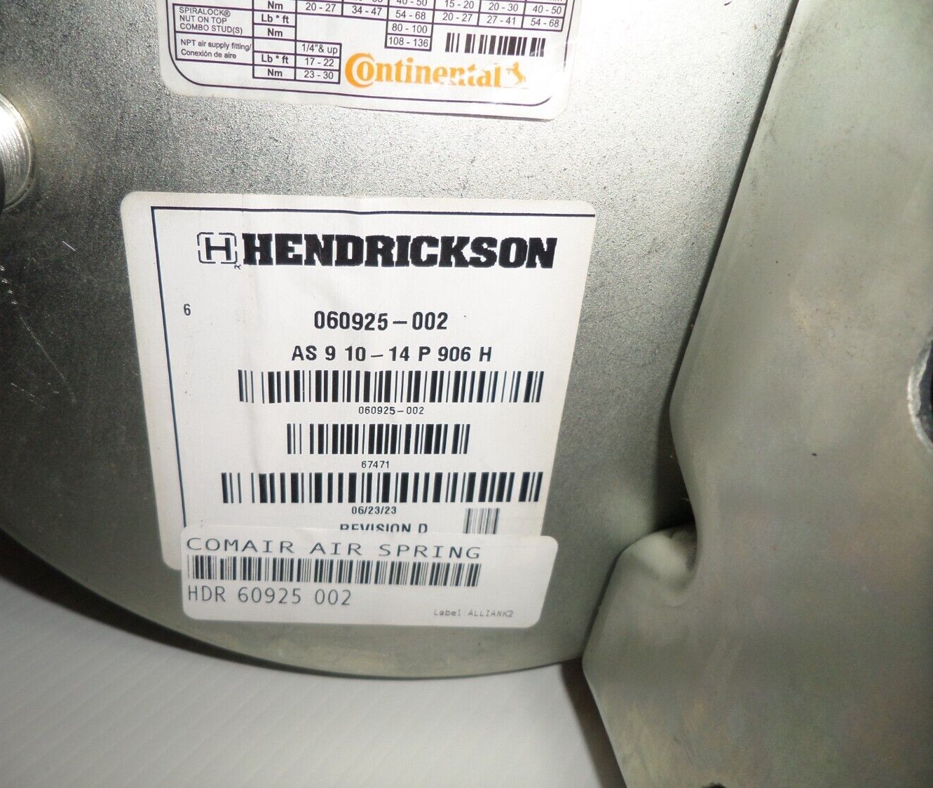 ⭐NEW⭐ HENDRICKSON 060925-002 Airide Suspension Air Spring Bag BELLOWS AIRSPRING