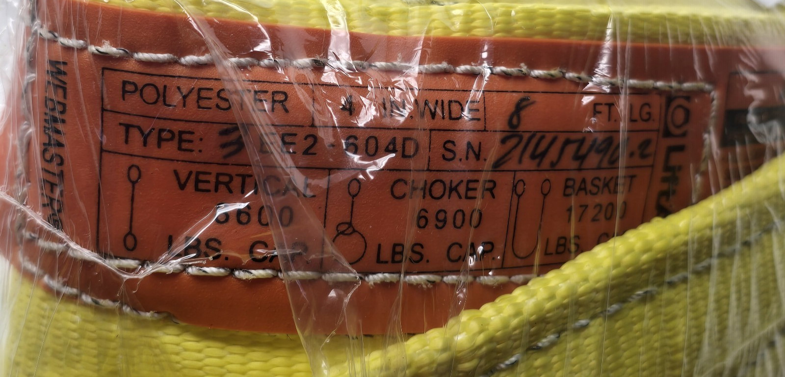 LIFT-ALL Web Sling: Type 3, Polyester, 8 ft Sling Lg, 12 in Eye Lg, 2 Plies