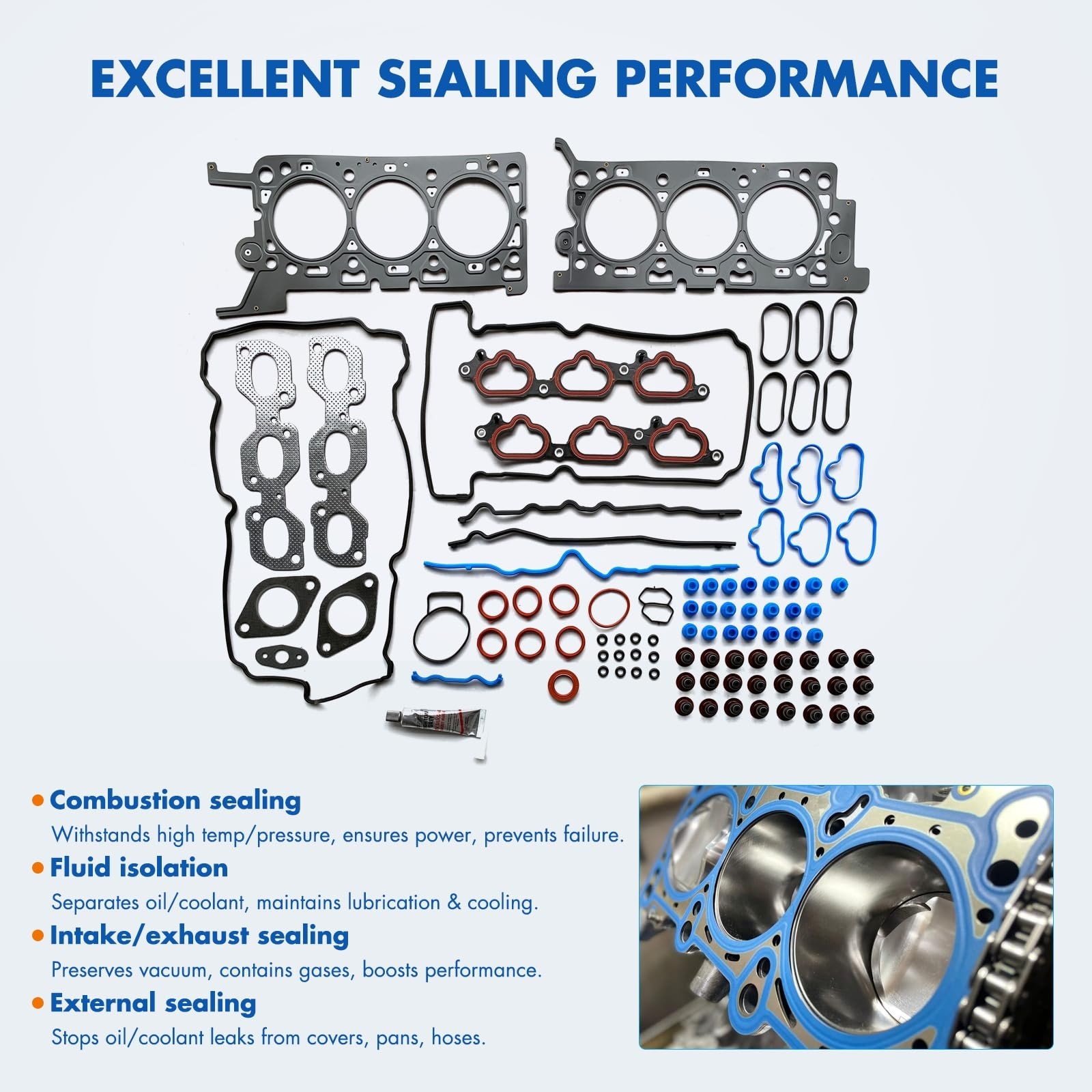 Cylinder Head Gasket Set Fit for Ford Escape 3.0L,for Mazda Tribute 3.0L Repl…