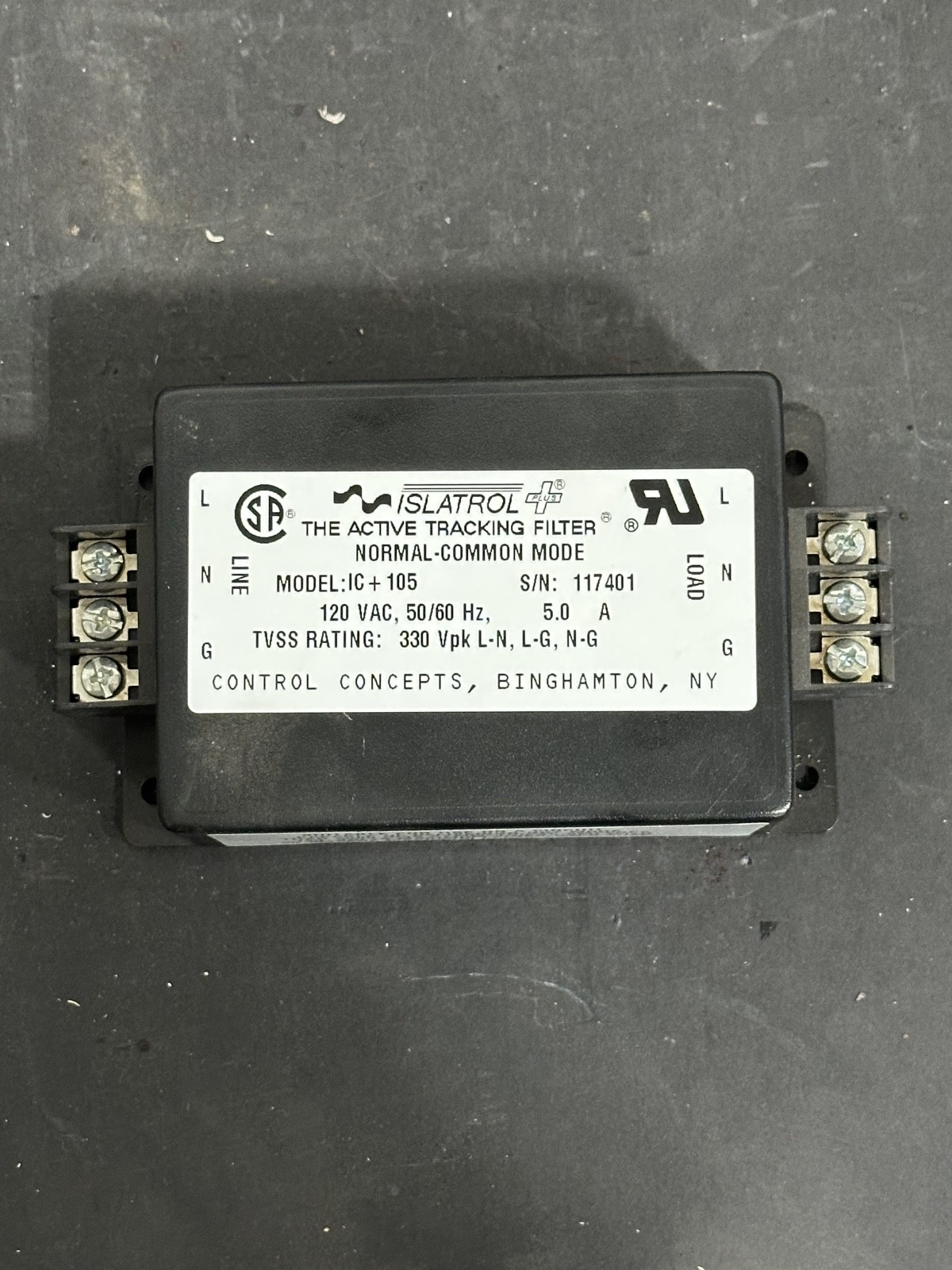 CONTROL CONCEPTS/ISLATROL IC+105 ACTIVE TRACKING FILTER
