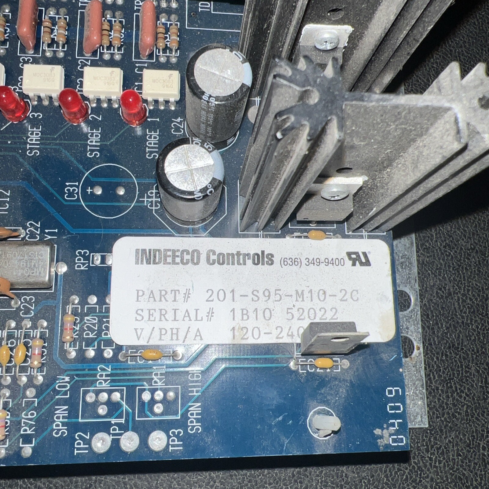 Indeeco Solitech 201-S95-M05-2C Control Board
