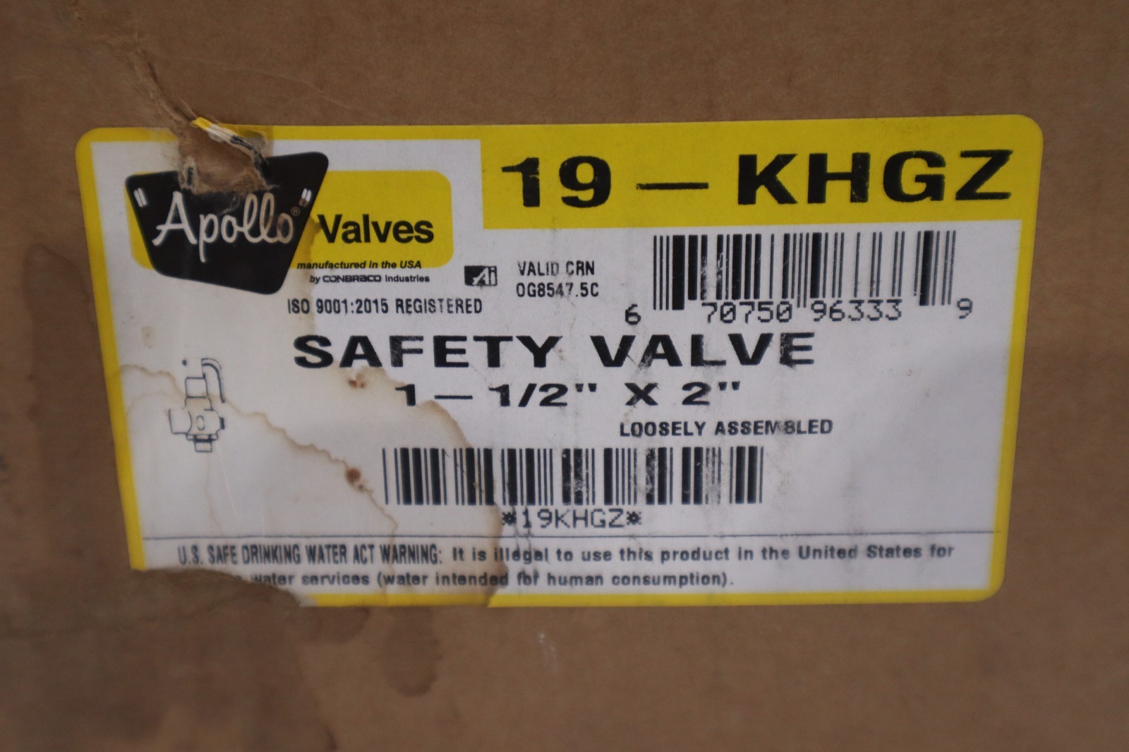APOLLO CONBRACO 19-KHGZ 1-1/2X2″ 150PSI PRESSURE RELIEF VALVE – STK GF982