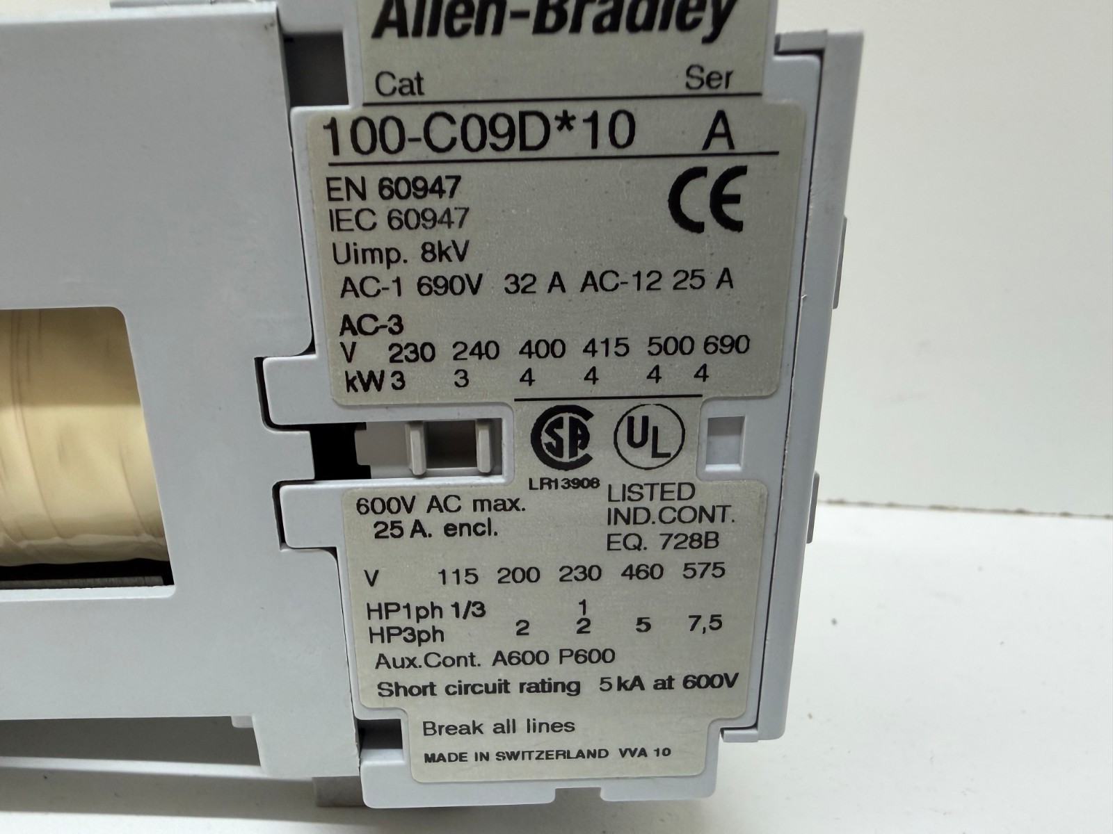 LOT OF (2) GUARANTEED! ALLEN-BRADLEY 24VDC COIL CONTACTOR RELAYS 100-C09D*10