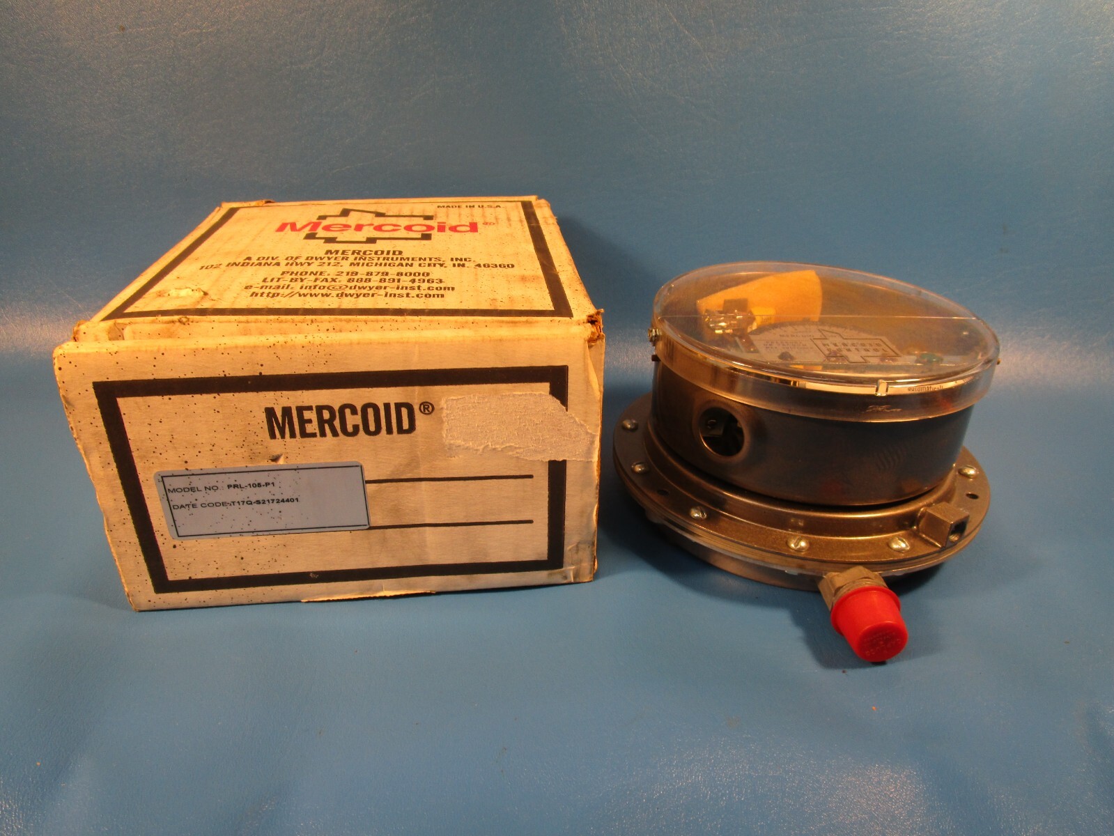 MERCOID PRL-105-P1 Control Differential Pressure Switch gauge