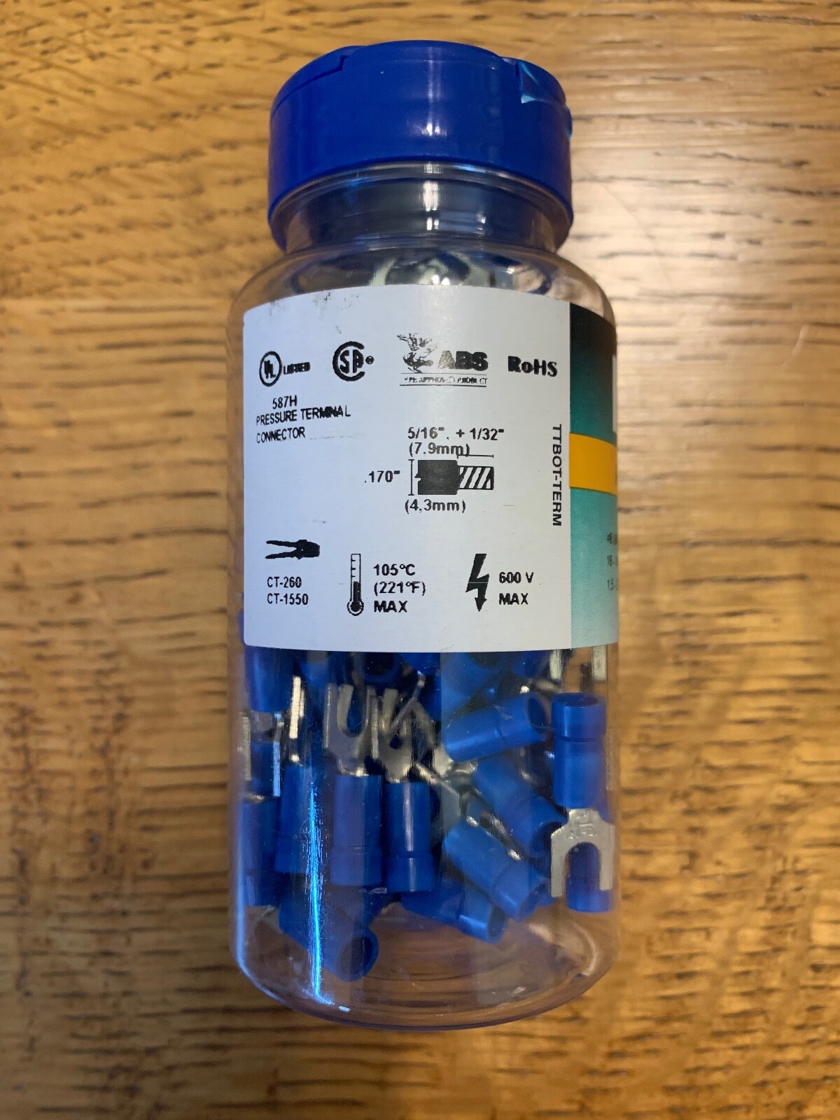 Panduit PV14-8F-C 16-14 Awg Vinyl Fork Terminal #8 Stud (Pack of 15 Forks ONLY)