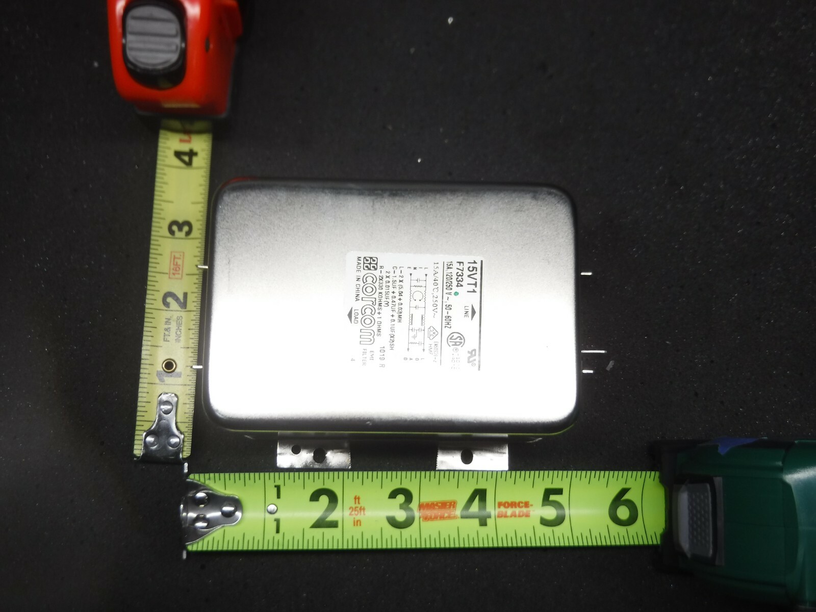 Corcom, 15VT1, F7334, 15a, 120/250V, 50-60Hz, Line Filter (Used) * Lot of 2 *