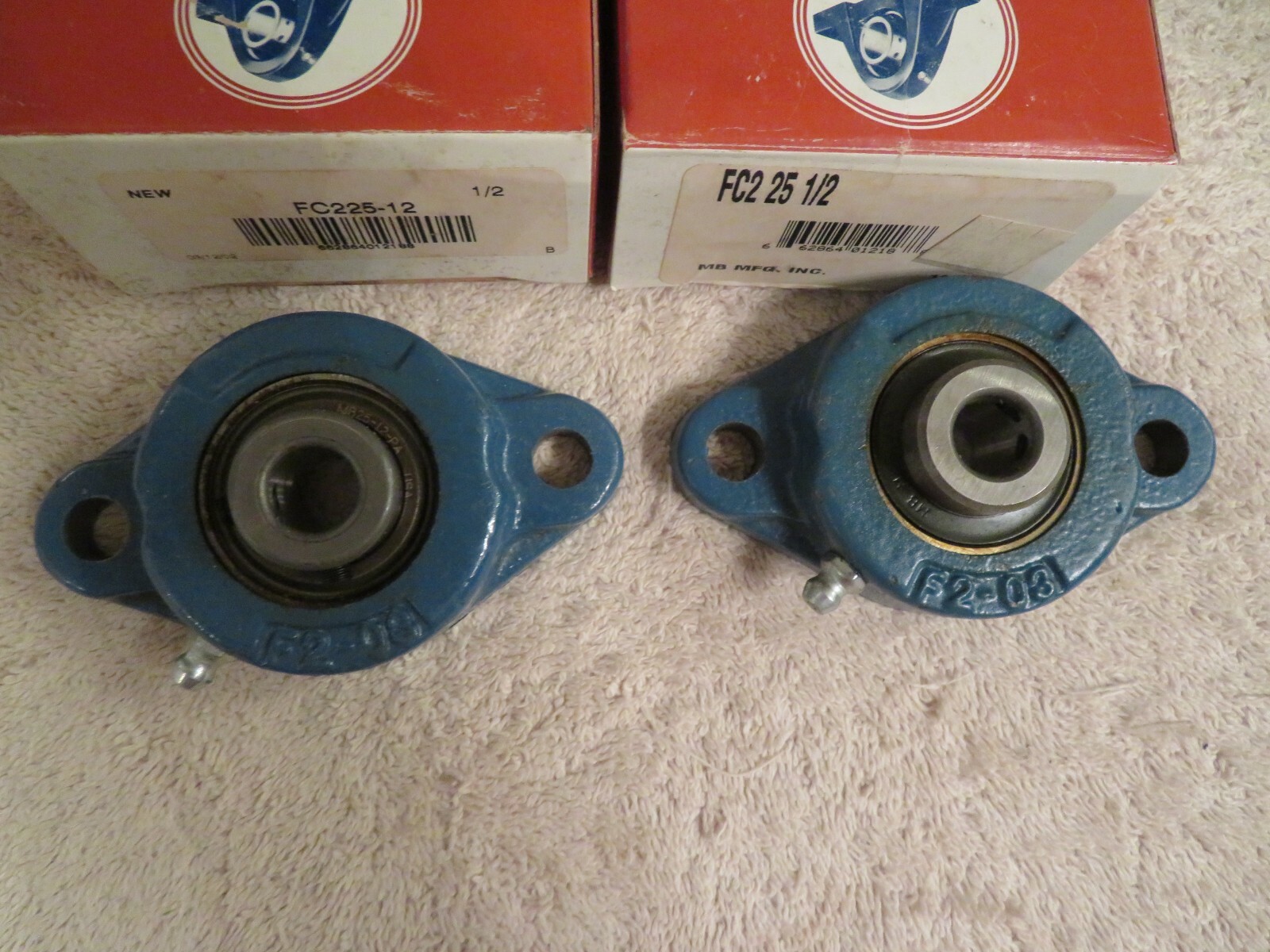 NEW MB FC2-25 1/2 PRECISION 2 BOLT FLANGE BEARING 1/2″ BORE “LOT OF 2” FC225-12
