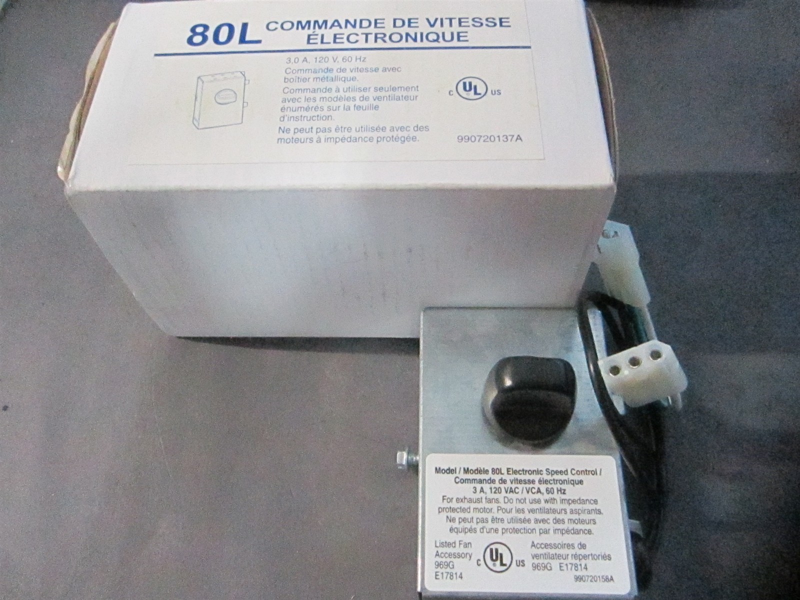 Broan (80L) 120V 3 Amp Adjustable Speed Control Internal Unit Mount