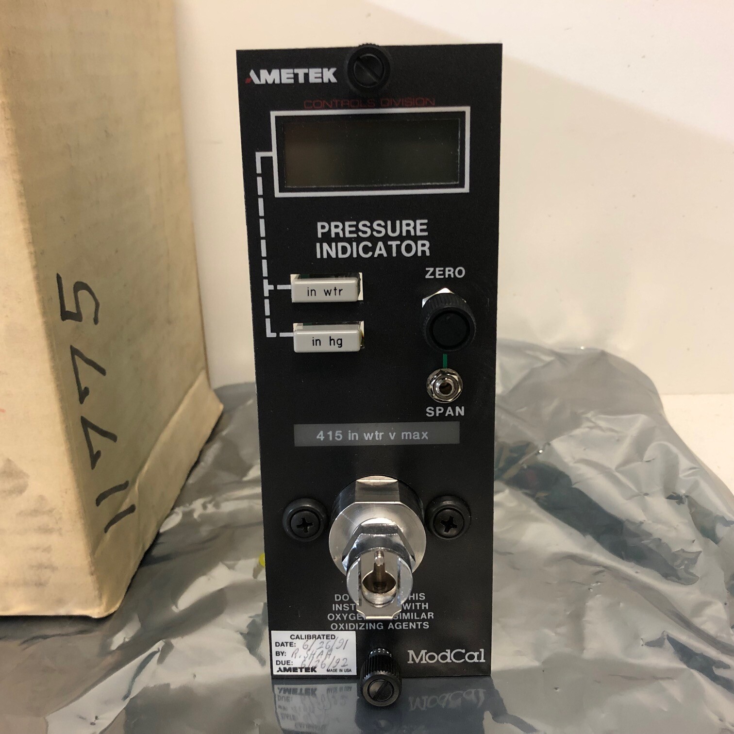 NEW OLD STOCK! AMETEK MODCAL PRESSURE INDICATOR MODULE 90DV25BD