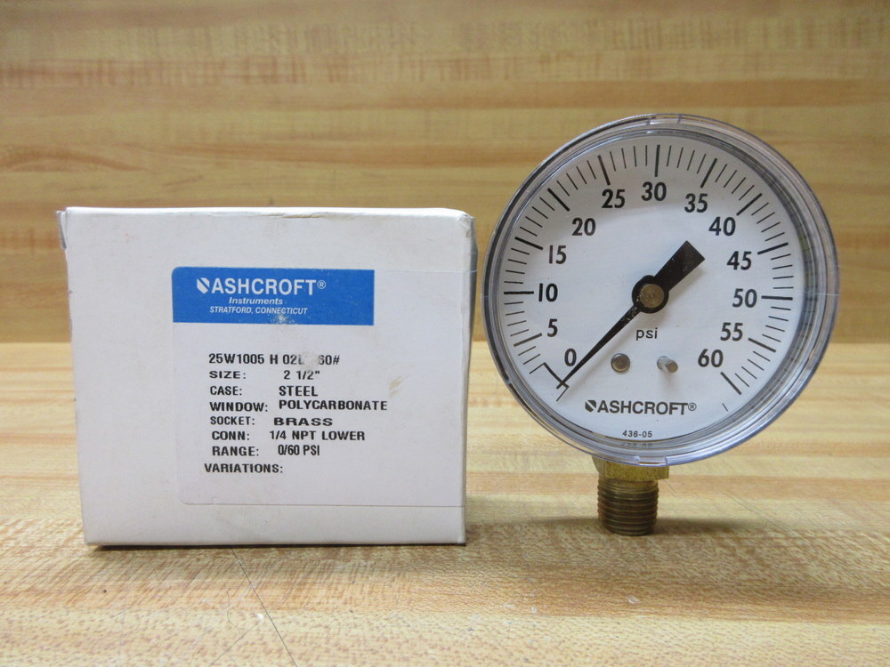 Ashcroft 25W1005 H 02L 60 Pressure Gauge 25W1005H02L60