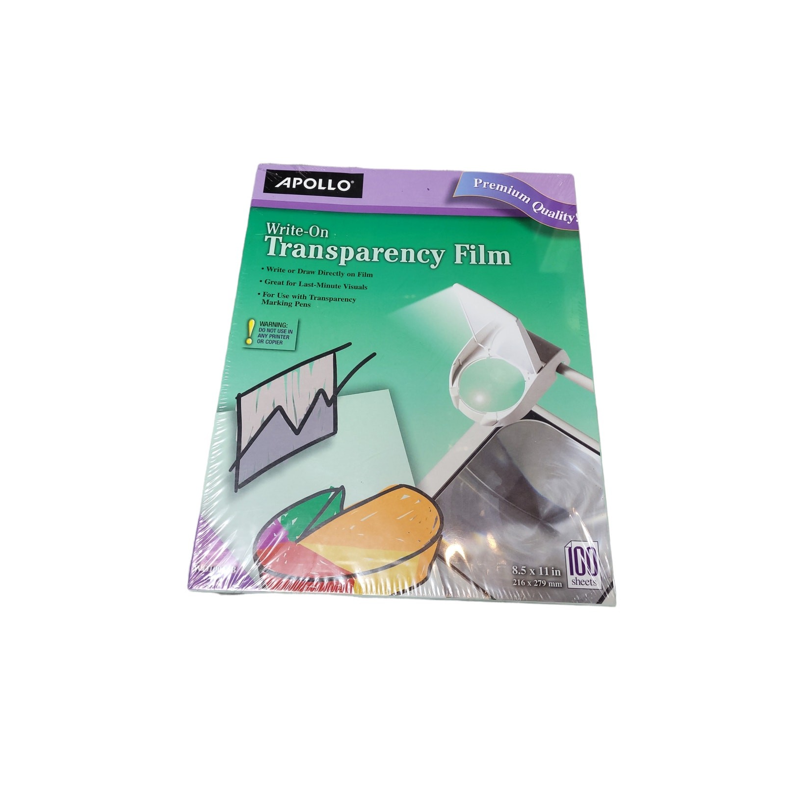 New Apollo WO100C-B Write On Transparency Film 8.5″x11″ – 100 sheets Premium