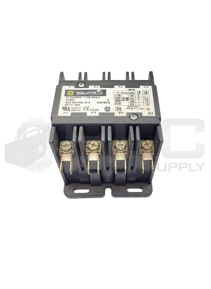 SQUARE D 8910 DPA24 /B CONTACTOR 35A W/ 9998 DA2 V02 120V 60HZ 110V/50HZ