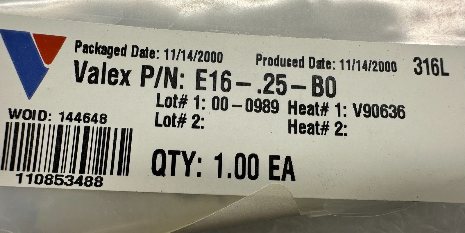 Valex E1625B0 Cap 401 10 Roughness Average 1/4 Inch