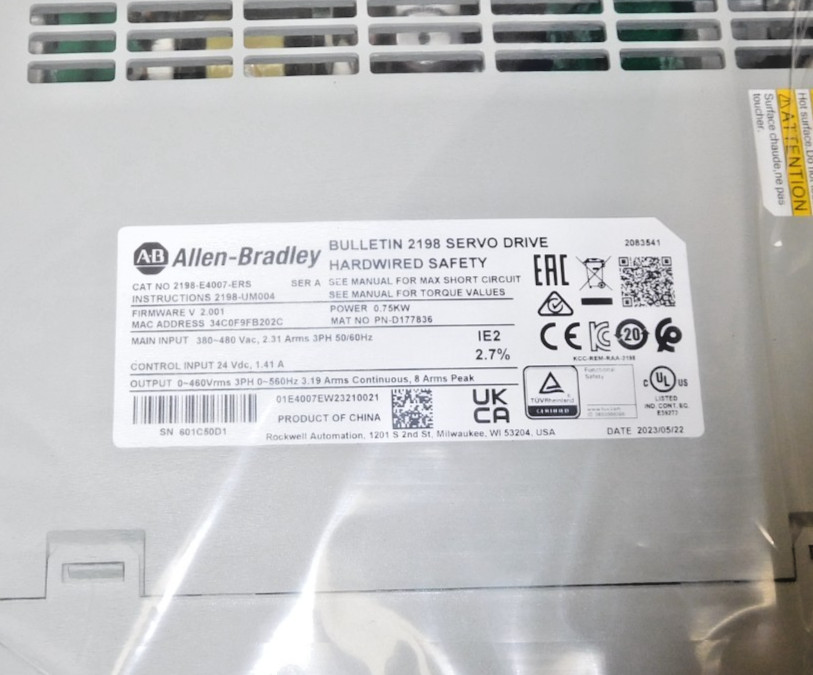 Allen-Bradley Servo Drive 2198-E4007-ERS P154