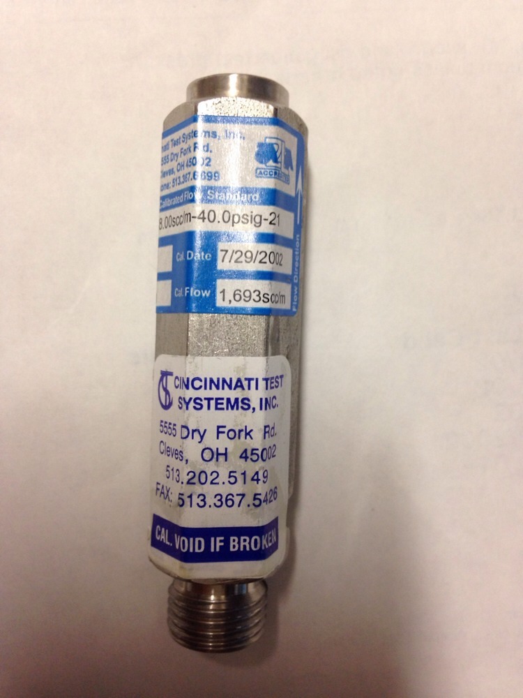 Cincinnati Test Systems 420-2048.00scc/m-40.0psig-21, EX0I6235, I-6235, #1645P4