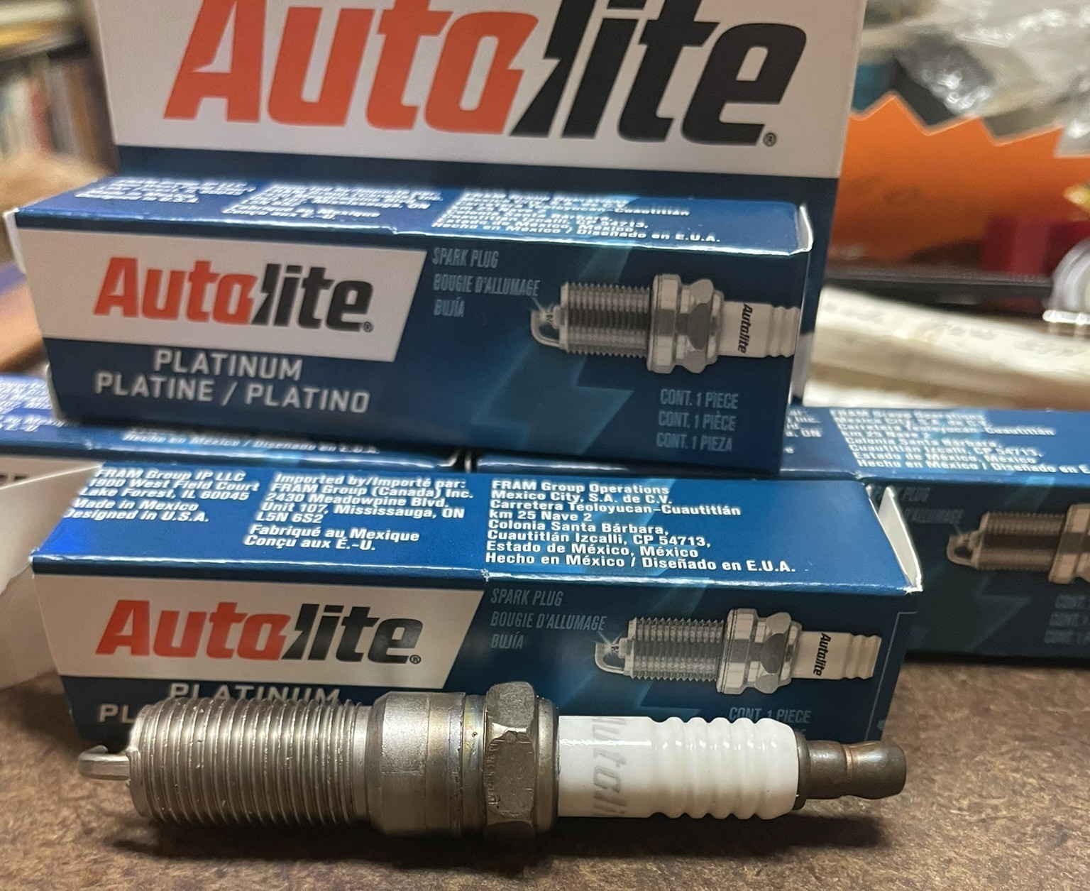 Pack of 4 – Autolite Platinum Spark Plugs – P/N:  AP5263 (NOS)