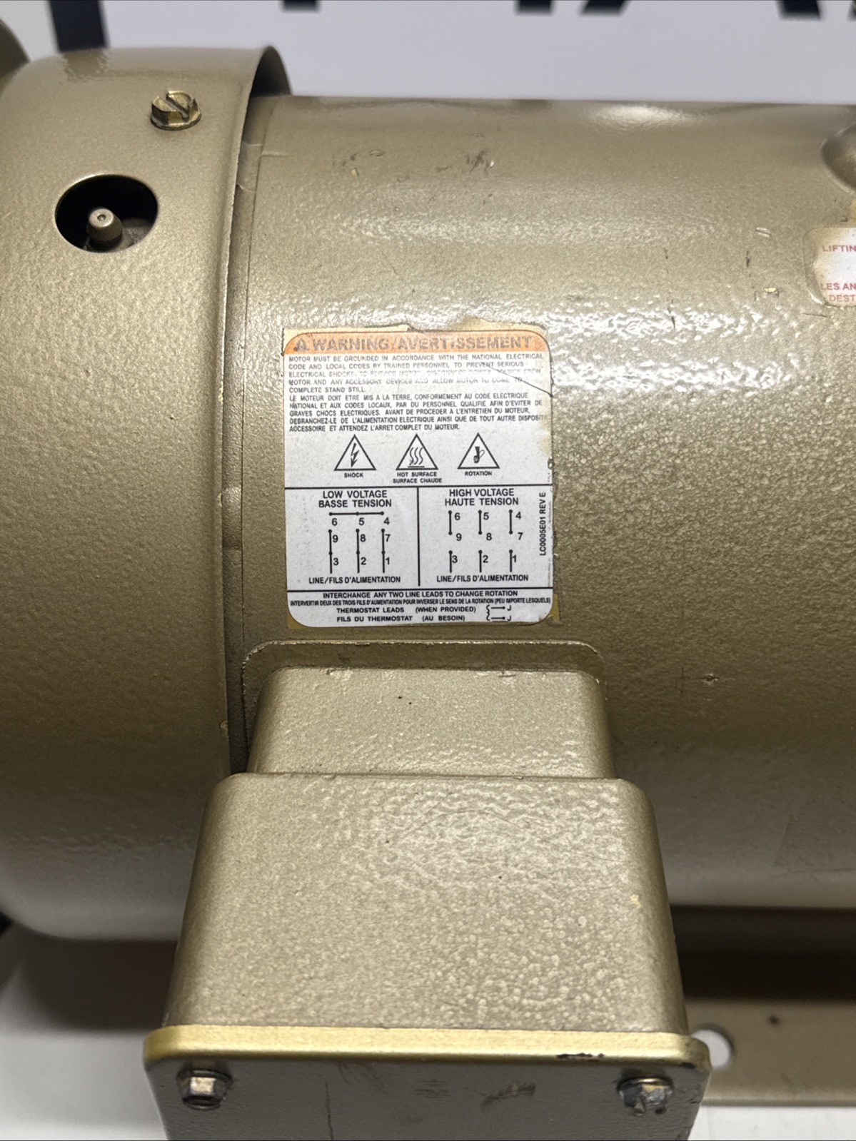 BALDOR CEM3616T SUPER E MOTOR SPEC M36A002S428G1 HP 7.5 230/460V RPM 3450