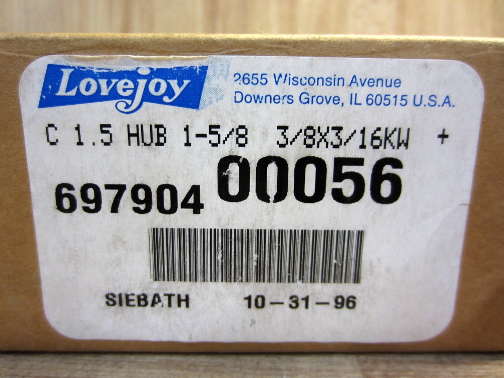 Lovejoy 69790400056 Coupling C 1.5 HUB 1-5/8 3/8X3/16KW