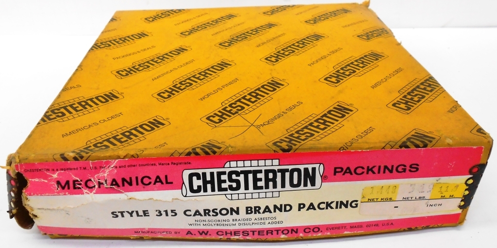 CHESTERTON MECHANICAL PACKING STYLE 315 CARSON BRAND PACKING 7/16″ 11mm 3LB BOX