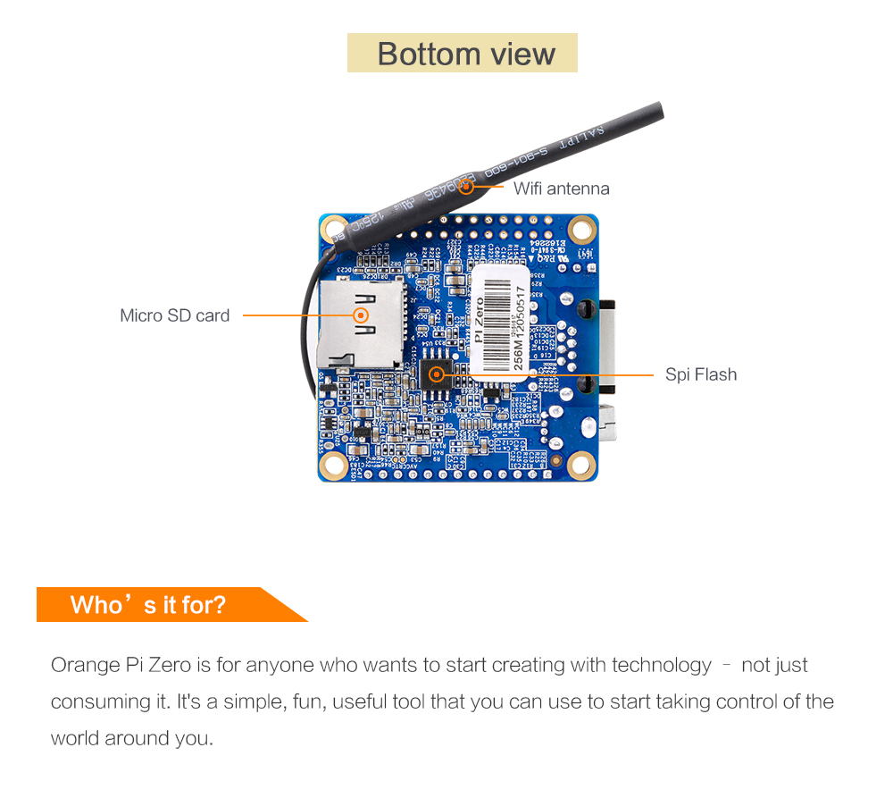 Orange Pi Zero H2 PC Compatible Android Ubuntu 256MB WiFi SBC Replace Raspberry