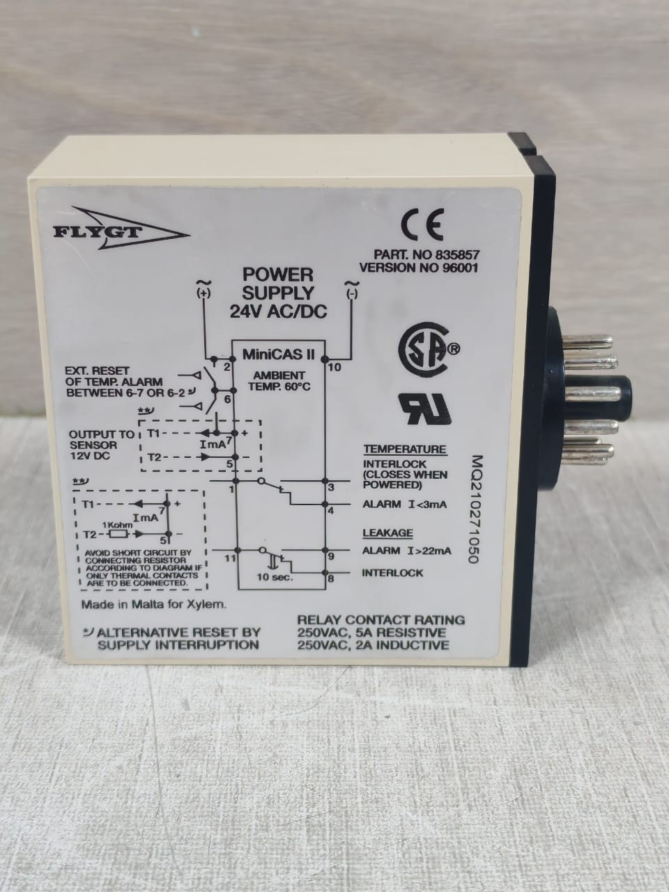 FLYGT MINI CONTROL AND STATUS II P/N 835857 VER.96001 PUMP SENSOR MONITOR 24VDC