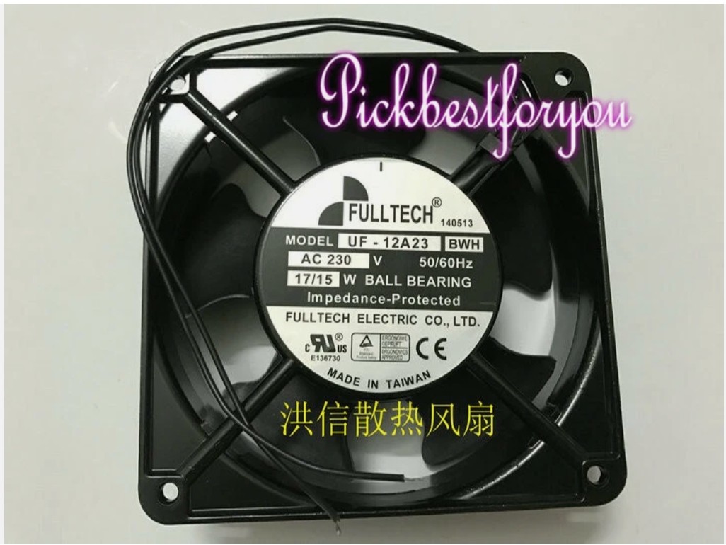 FULLTECH UF-12A23 BWH 230VAC 17/15W 120x120x38MM 2wire cooling fan M823B