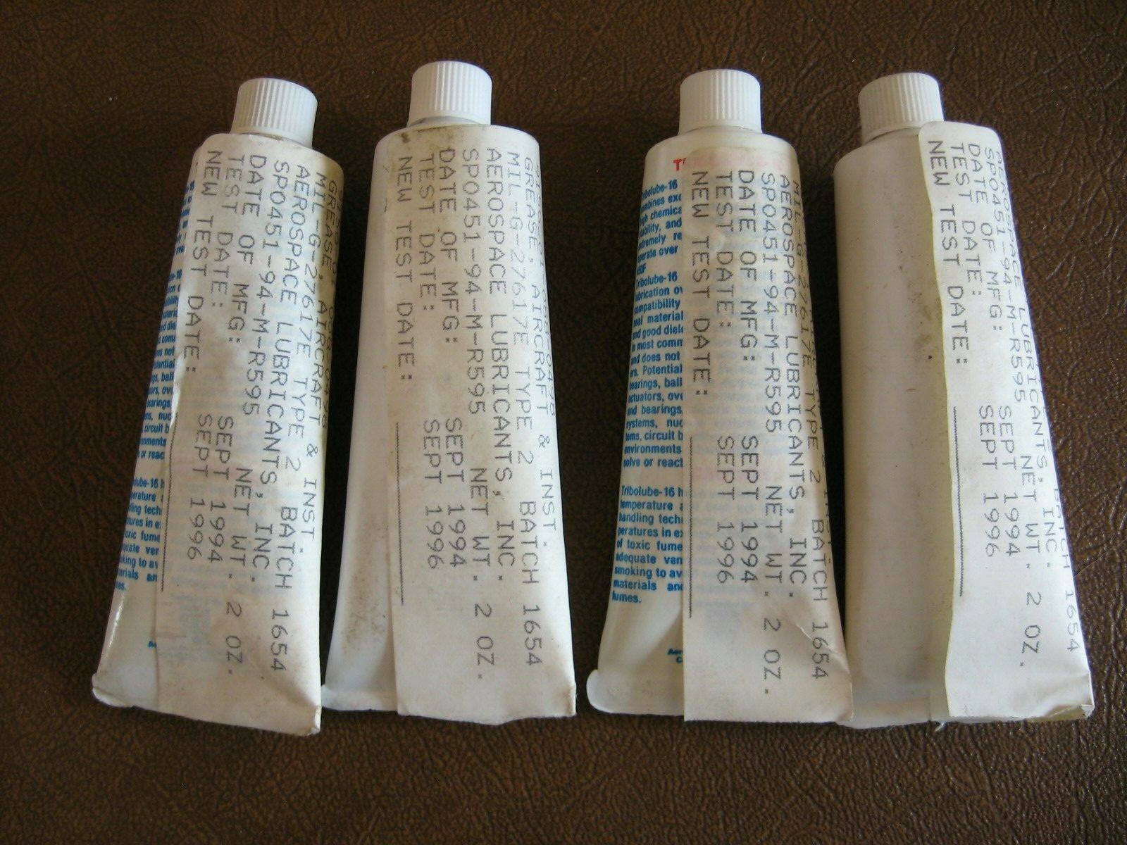 4 Tubes Tribolube-16 Synthetic Grease w/ T…on PTFE MIL-G-27617E Type 2 2 oz