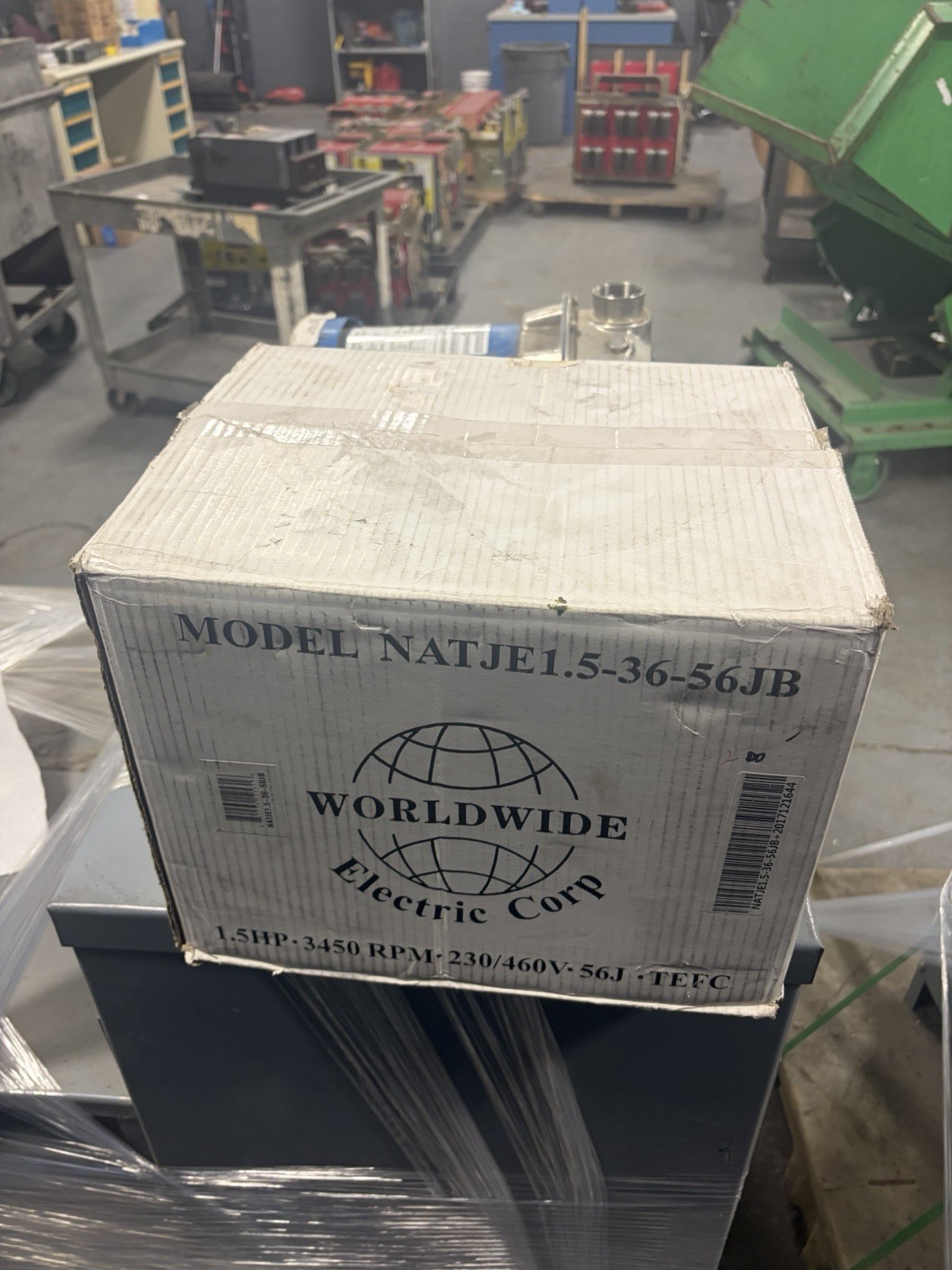 NEW WORLDWIDE ELECTRIC NATJE1.5-36-56JB 230/460V 3.96/1.71A MOTOR