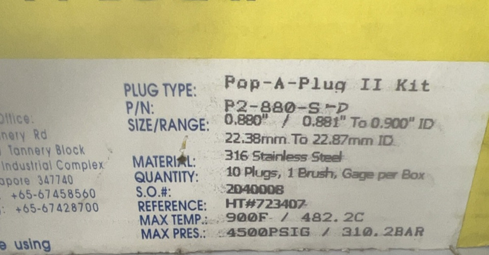 POP-A-PLUG II SYSTEM KIT P2-880-S / P2880S 0.088″