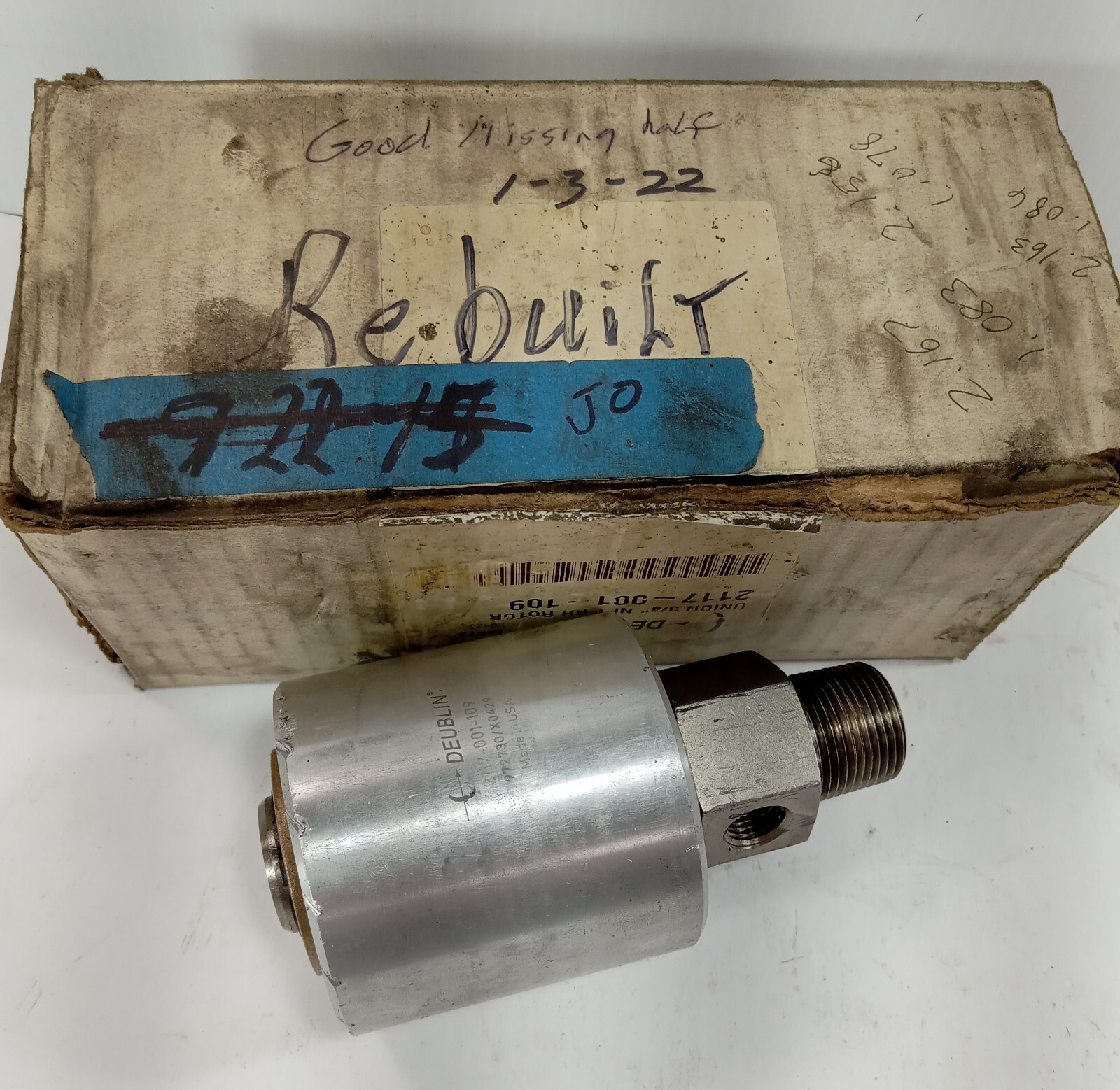 1 USED DEUBLIN 2117-001-009 3/4″ NPT RH REBUILT UNION ROTOR ***MAKE OFFER***