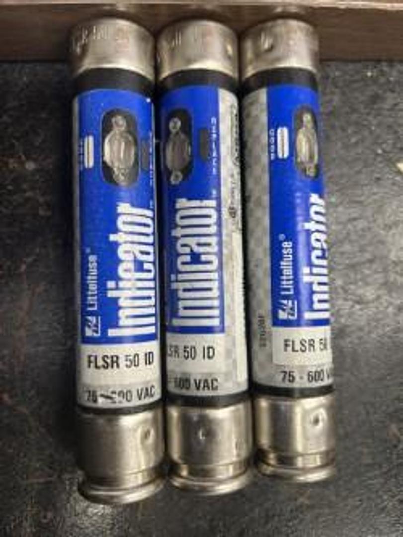 Lot of 3 Littelfuse FLSR 50 ID 75-600 VAC Fuses – GHGC-D9