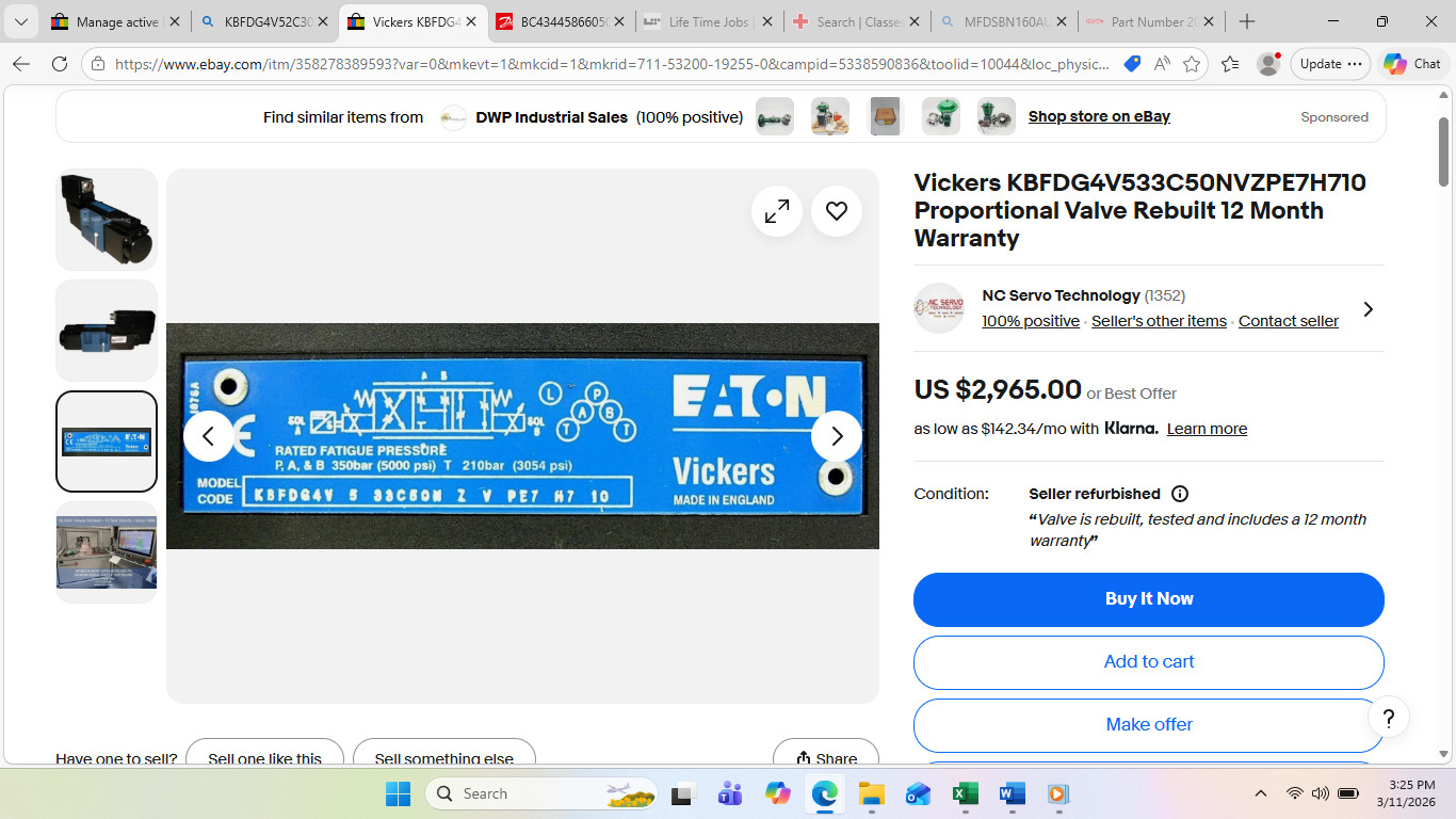 KBFDG4V52C30NZPE7H710 /02-350716 VICKERS D05 PROPORTIONAL