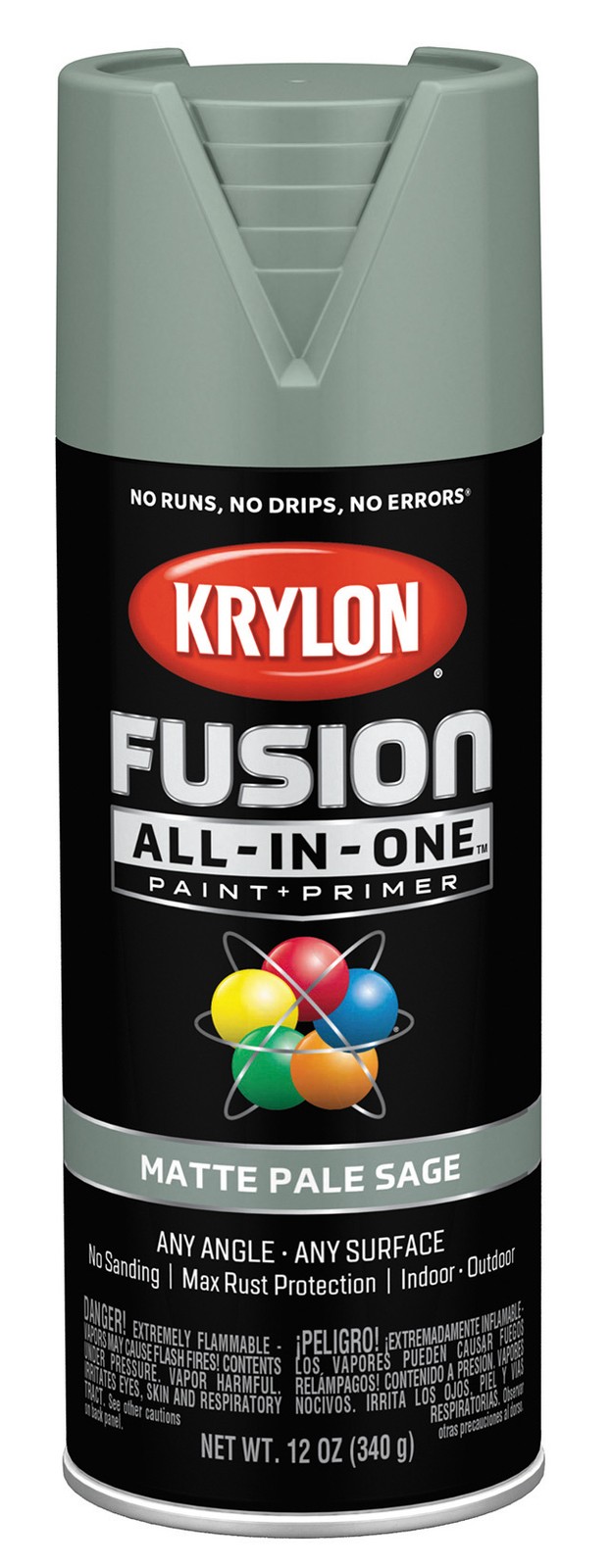 Krylon K02761007 12 Oz Pale Sage Matte Fusion All-In-One Spray Paint(Pack of 6)