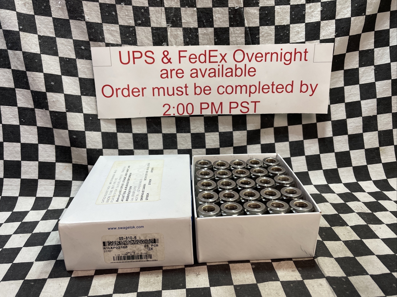 SWAGELOK SS-810-6, SS8106, Union 1/2″, LOT OF 25, SHIPSAMEDAY