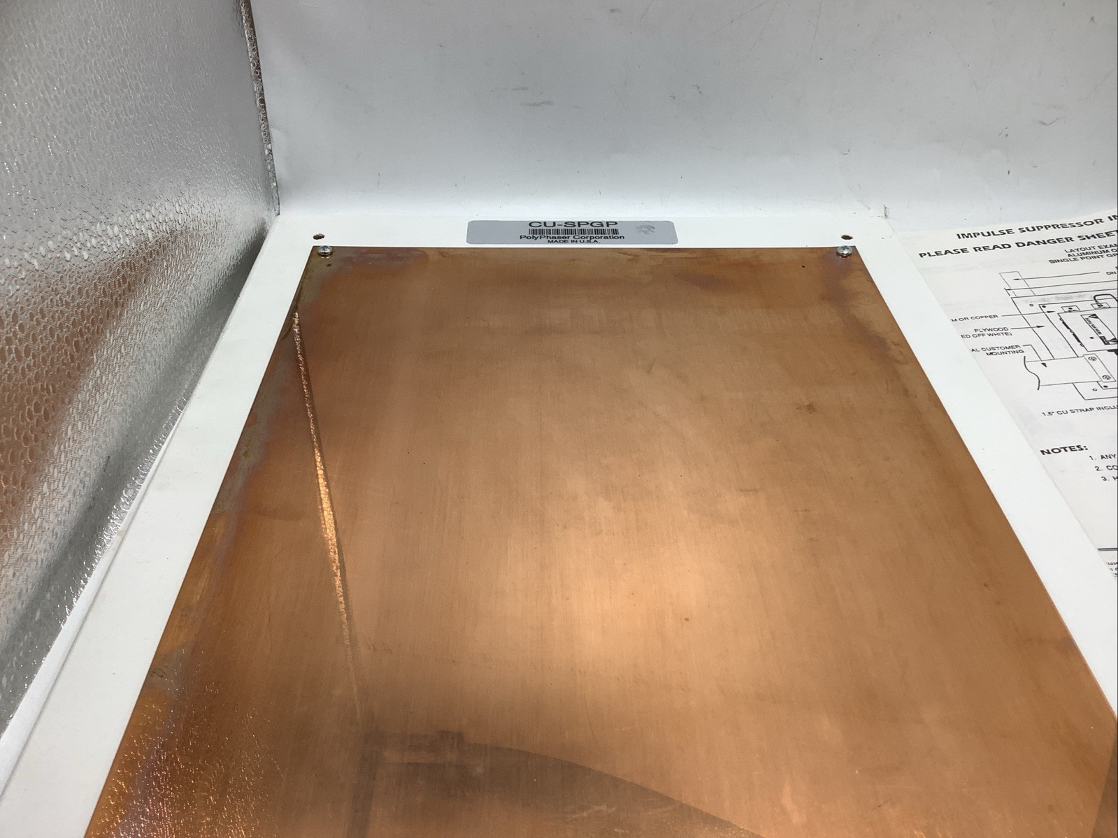 Polyphaser CU-SPGP Copper Grounding Plate Kit New Free Shipping