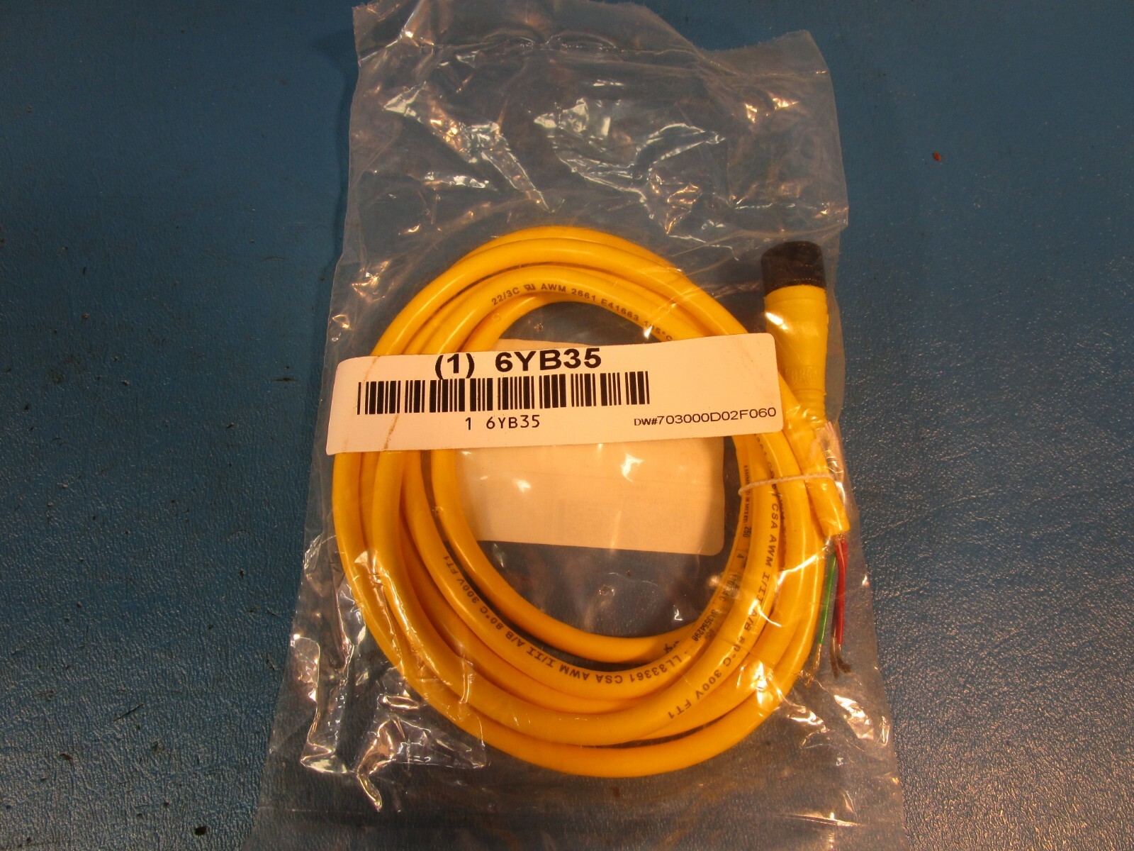 Brad, 6YB35 Cordset, 6′, Micro-Change 3 pins, Female (Grainger, Woodhead)