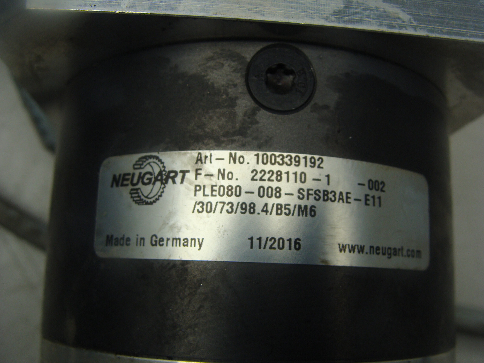 FESTO STEPPER MOTOR EMMS-ST-87-S-SE-G2 W/NEUGART GEARHEAD PLE080-008-SFSB3AE-E11