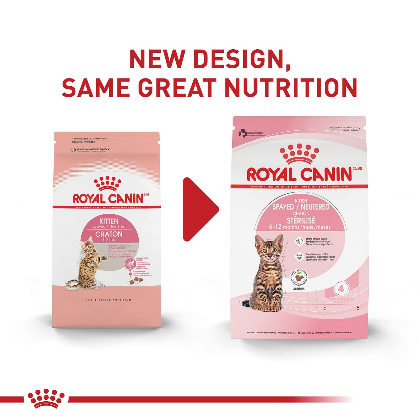 2 PACK Royal Canin Feline Health Nutrition Spayed/Neutered Kitten Dry Cat, 2.5lb