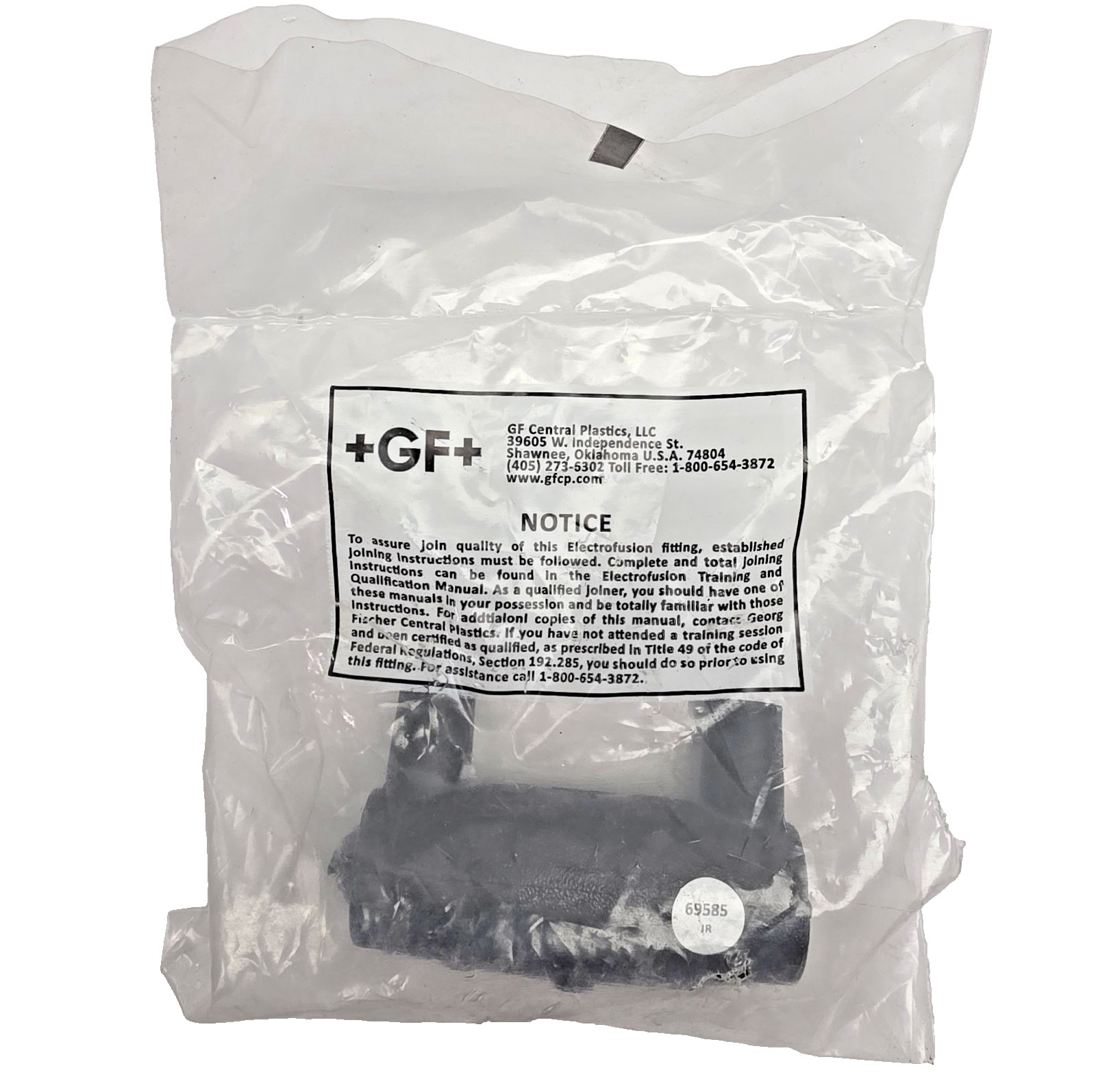 360004294, +GF+ CENTRAL Plastics EF CAP, 0.5, CTS, PE4710, Kit, Black, Fuse