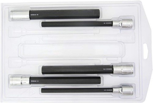 43645 – Set 5 ProHold Hex Bits 6″ (5/16-5/8″) w/Sockets in Clamshell – 1EA