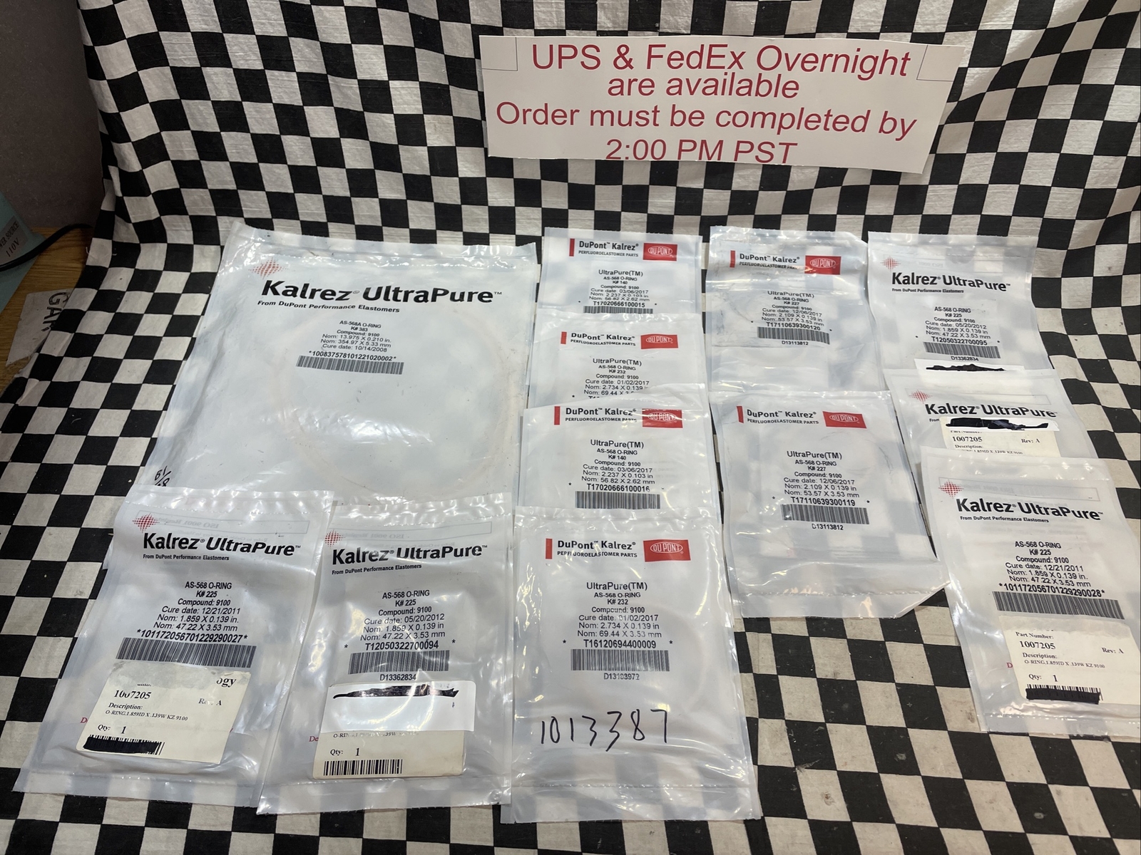 KALREZ ULTRAPURE AS-568A K#383 K#225 K#232 K#140 K#232 K#227 K#225 Lot Of 12