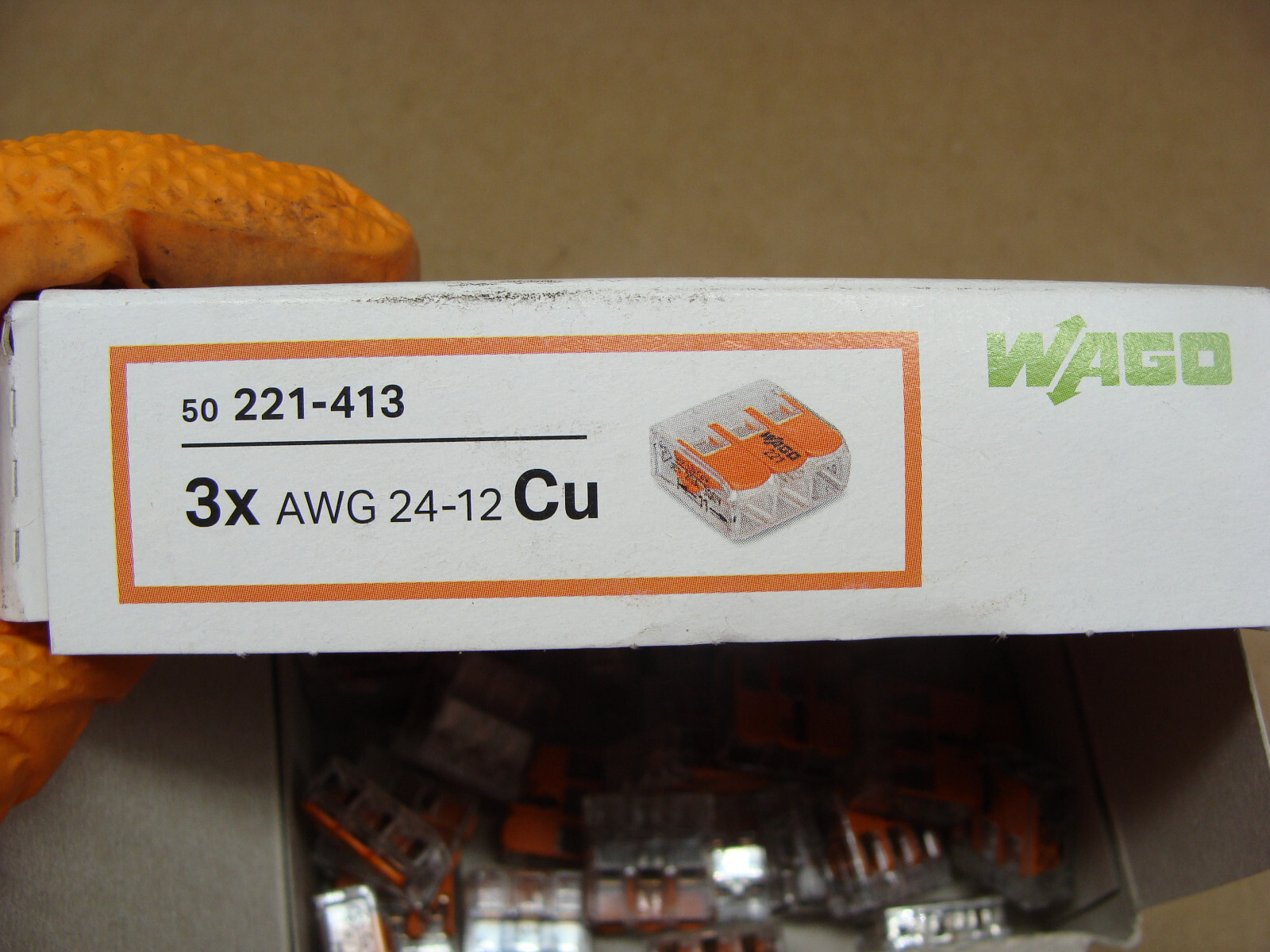 WAGO 212-413 LEVER NUTS 3X AWG 24-12 Cu LOT OF 48