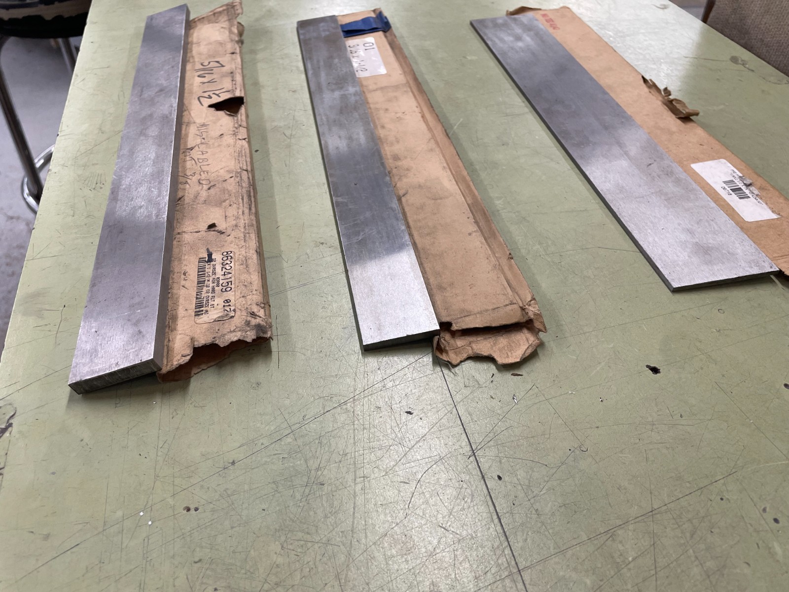 Lot of 3 Alloy Steel Pre Hardened Flat Stock Type 4142 & O1 & D2