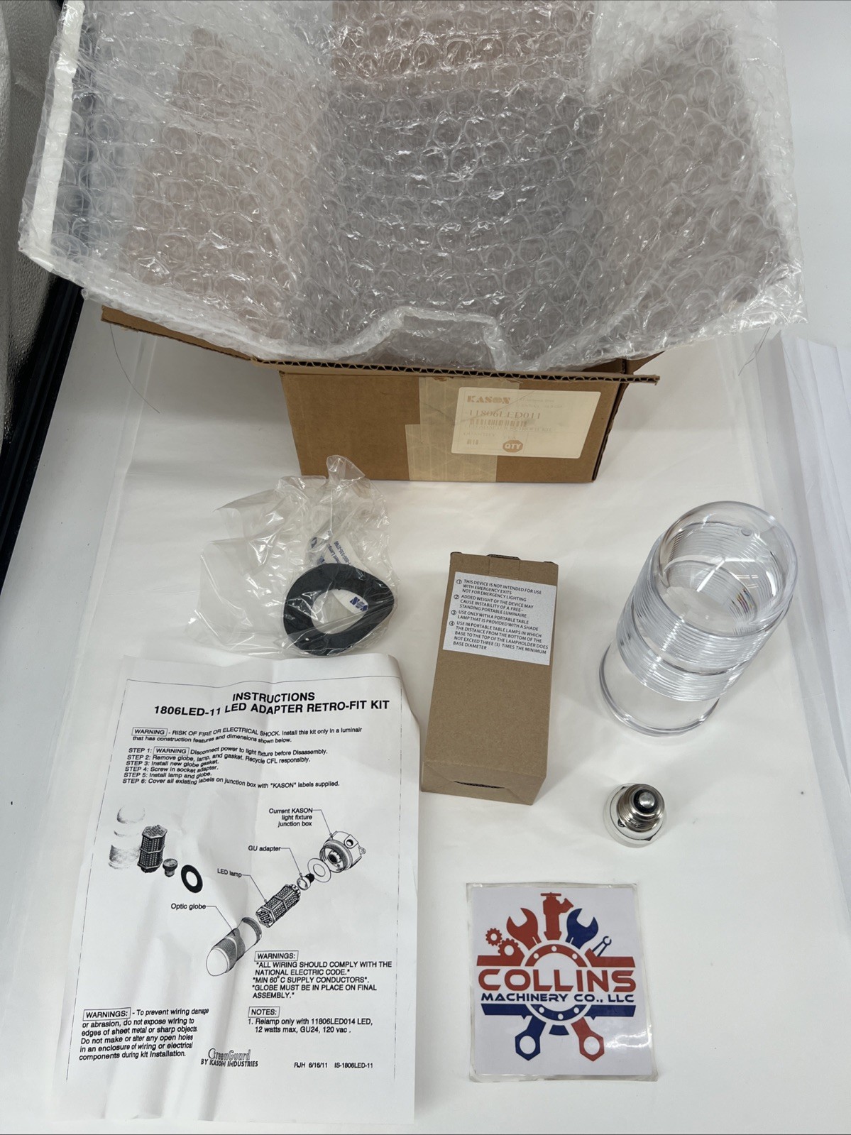 Kason LED Adapter Fixture Retrofit Kit 11806LED011, Clear White, 120V, 12 Watt