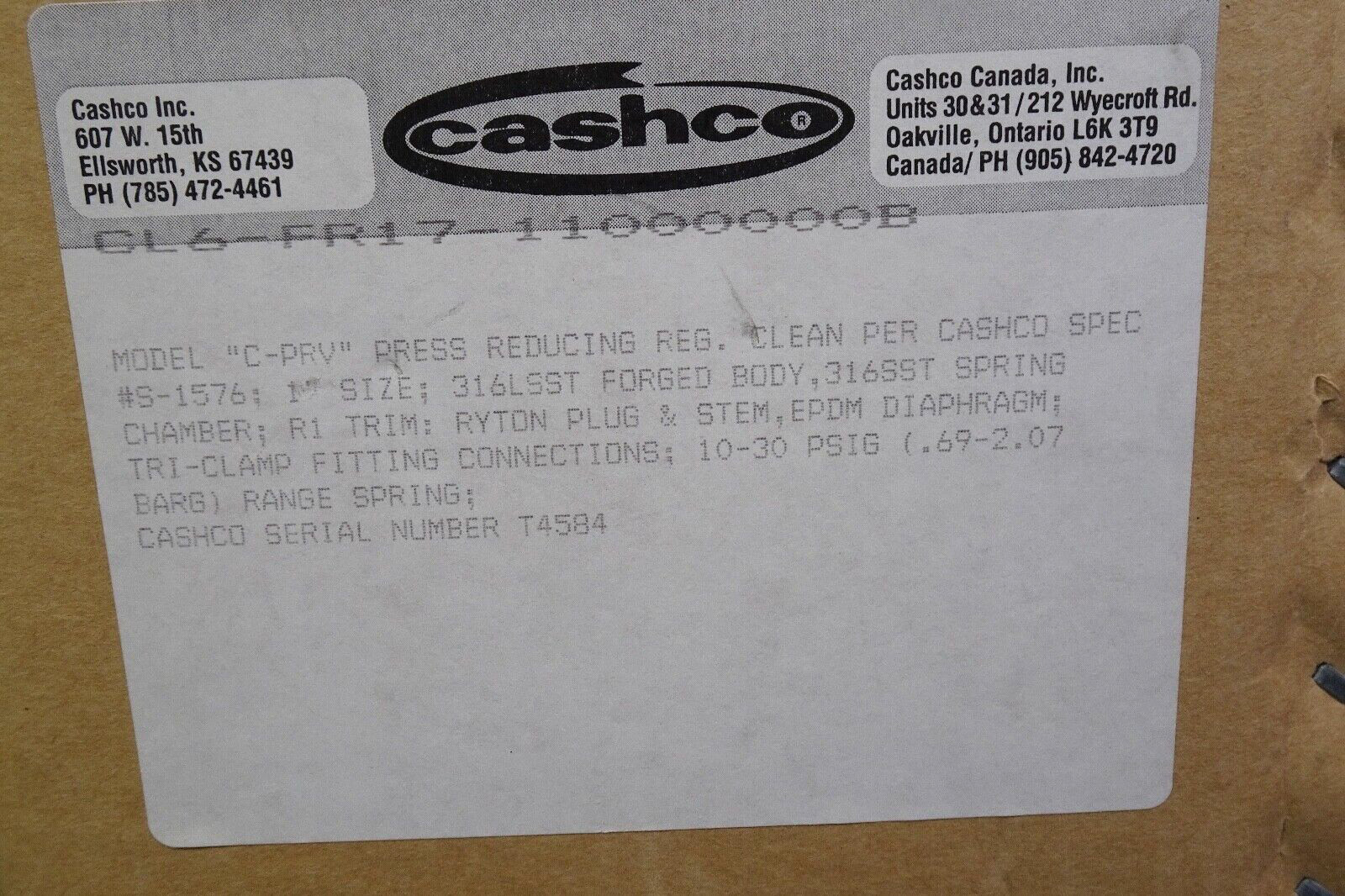 Cashco C-PRV Press Reducing Reg