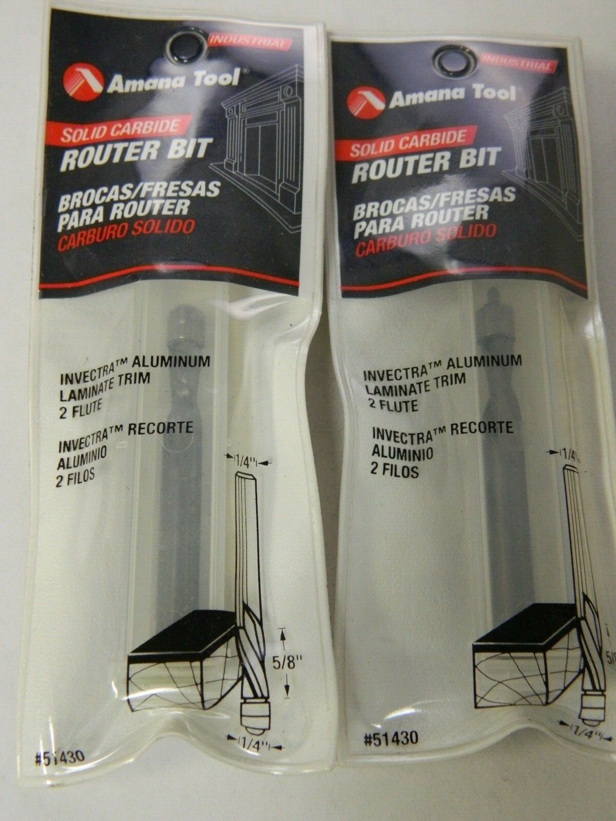 Amana Tool 5/8″ LOC 2 Fl SC Edge Profile Laminate Trim Router Bit QTY 2 51430