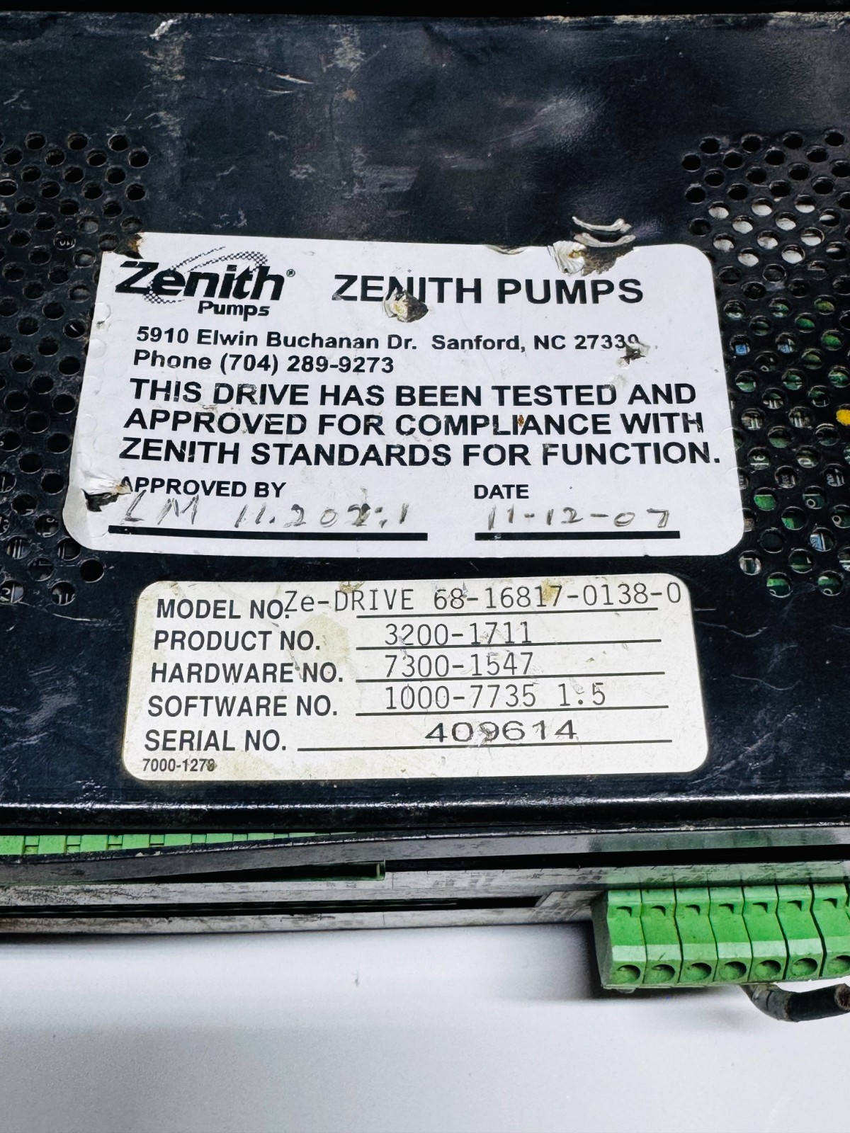 Zenith Pumps ZeDRIVE 68-16817-0138-0 Variable Speed Drive Controller