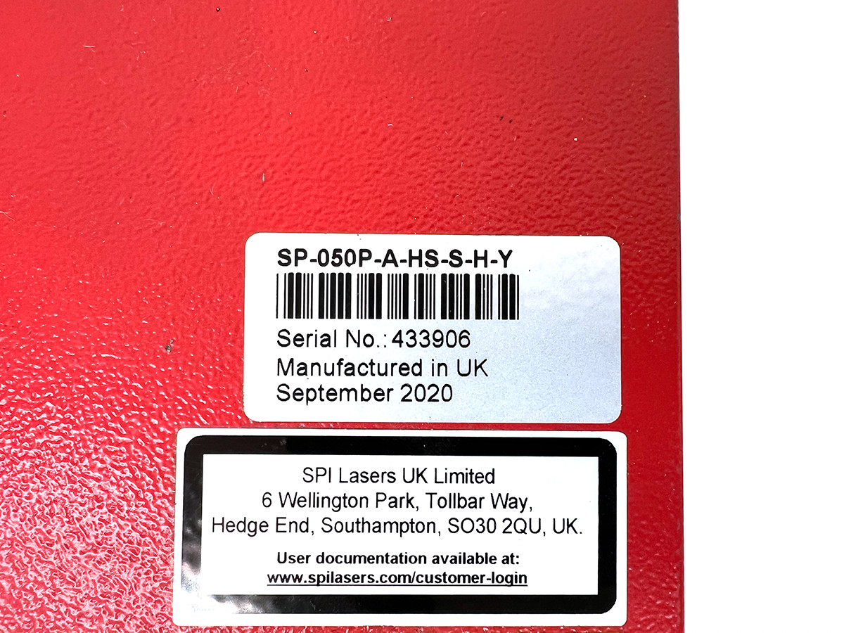 SPI redENERGY G4 SP-050P-A-HS-S-H-Y 50W 1064nm Pulsed Fiber Laser PT-P00980 2020